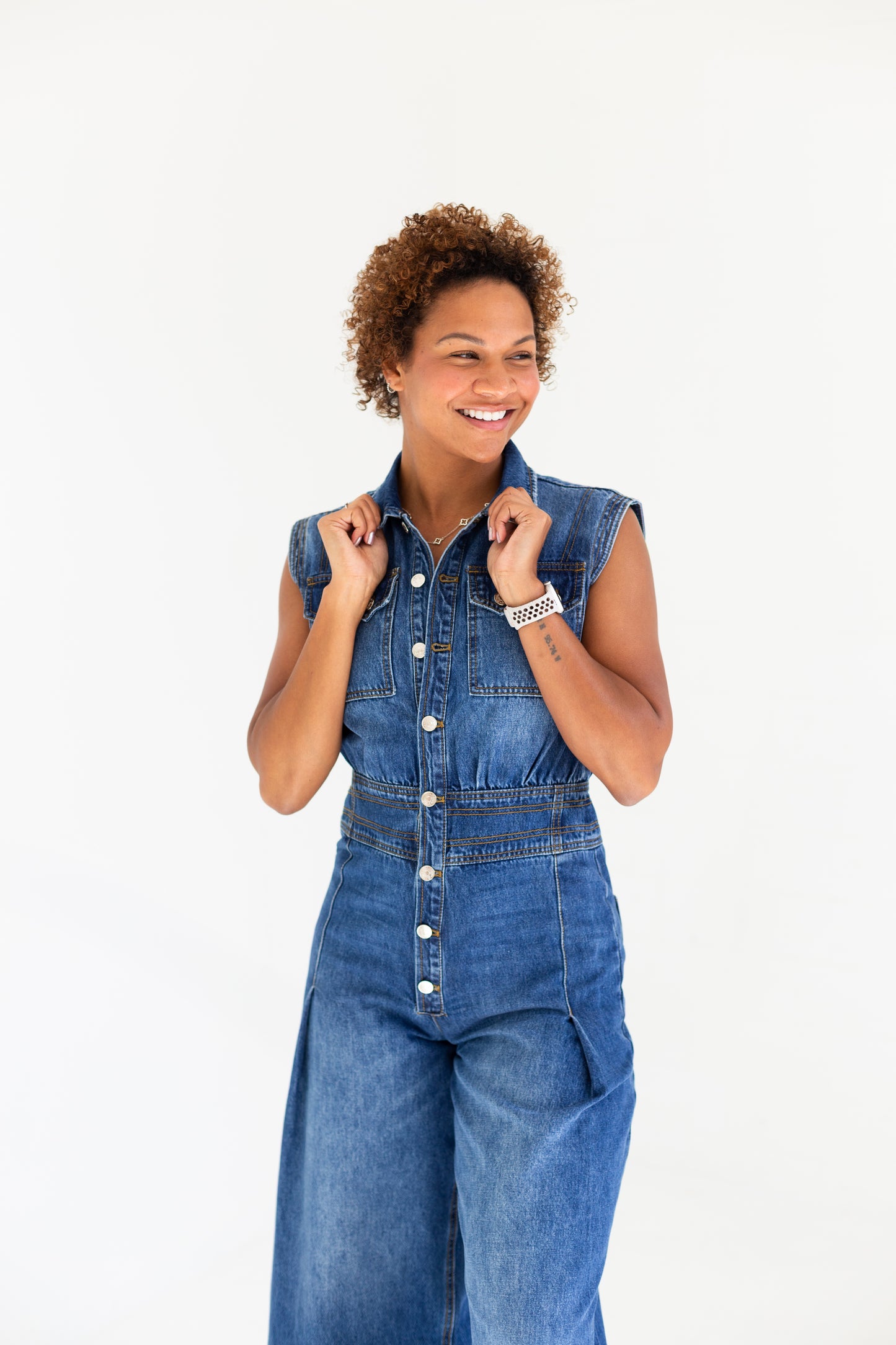 Denim Sleeveless Shirt Jumper