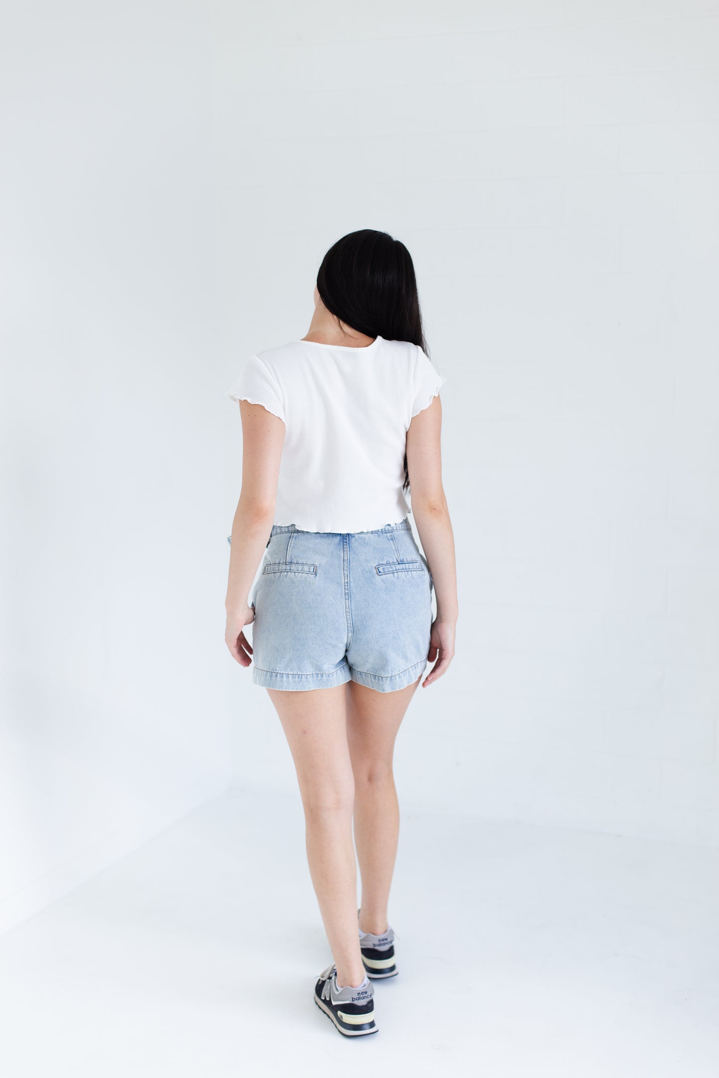 White Mini Waffle Short Sleeve