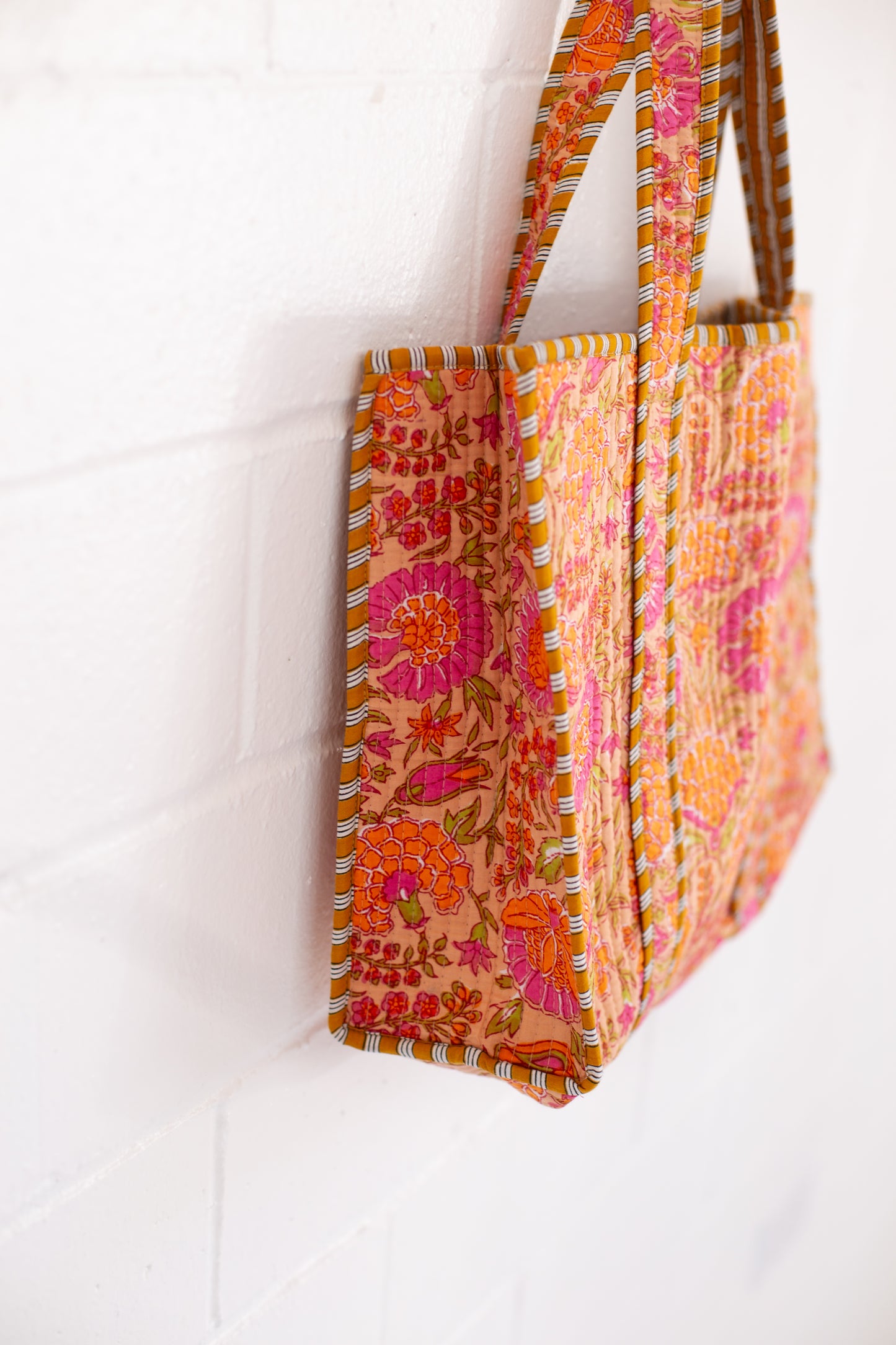 Rue Orange Floral Patterned Tote