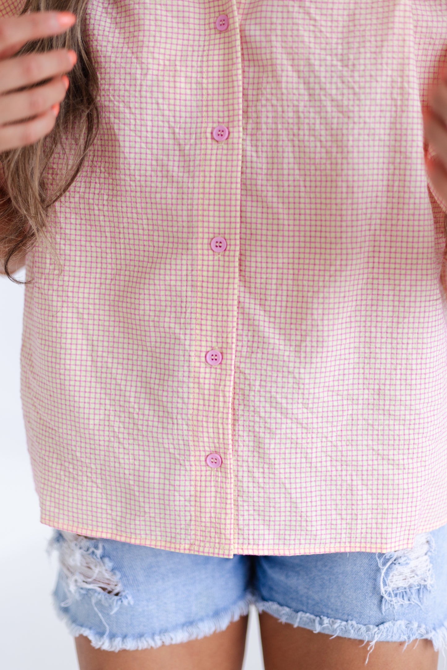 Daisy Pink Flutter Sleeve Blouse