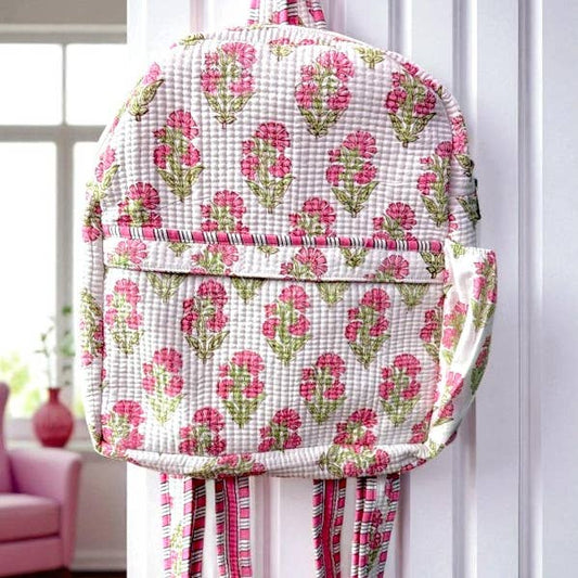 Cassie Pink Floral Print Backpack
