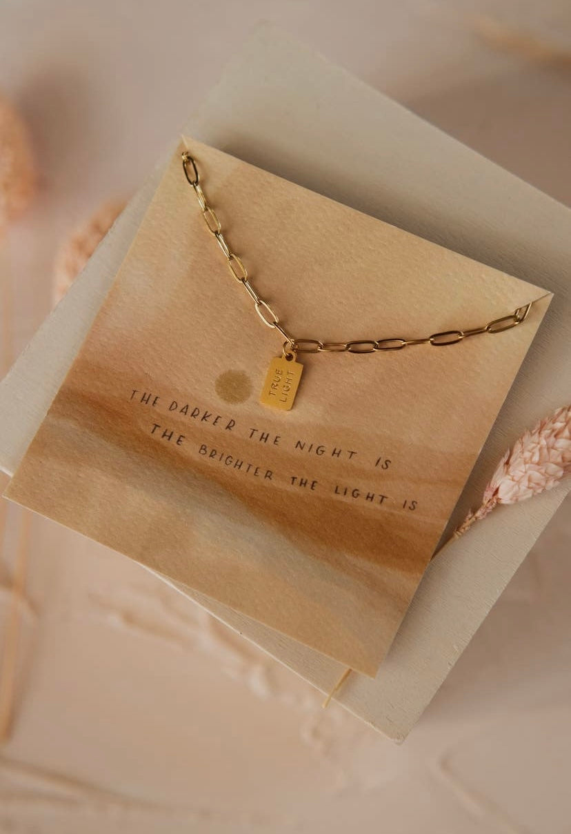 True Light Mini Tag Necklace | Christian Jewelry
