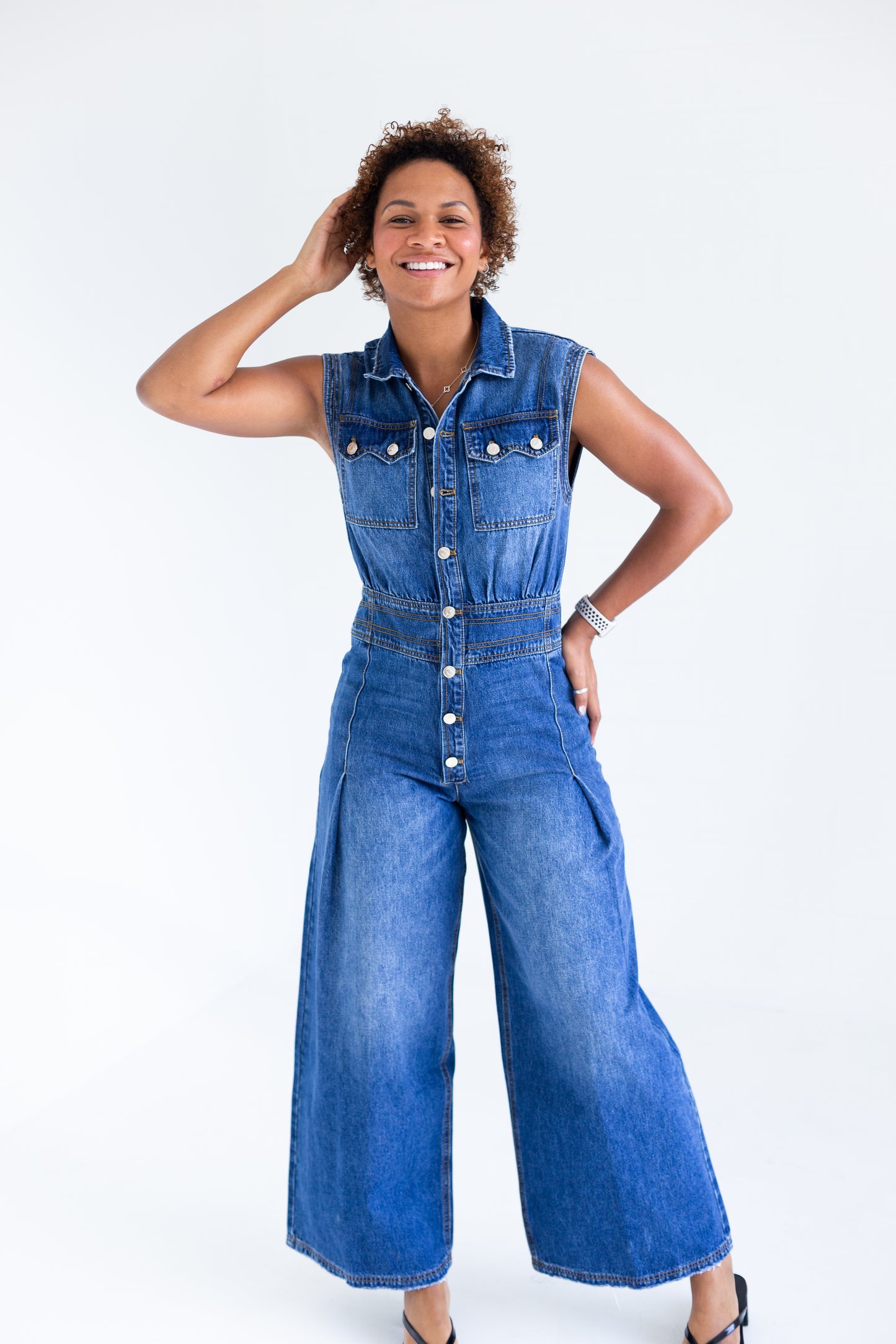 Denim Sleeveless Shirt Jumper