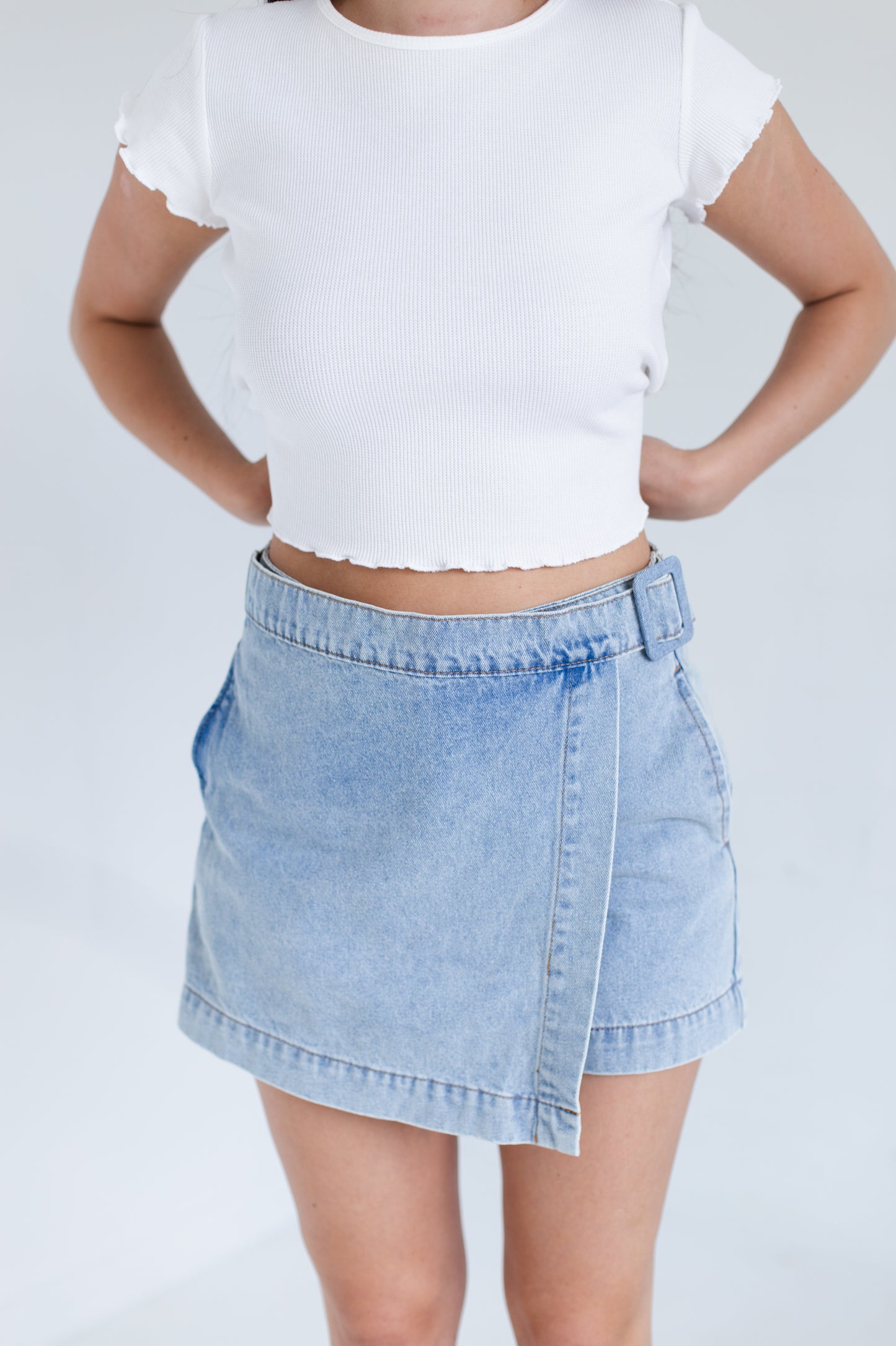 Medium Washed Denim Skort