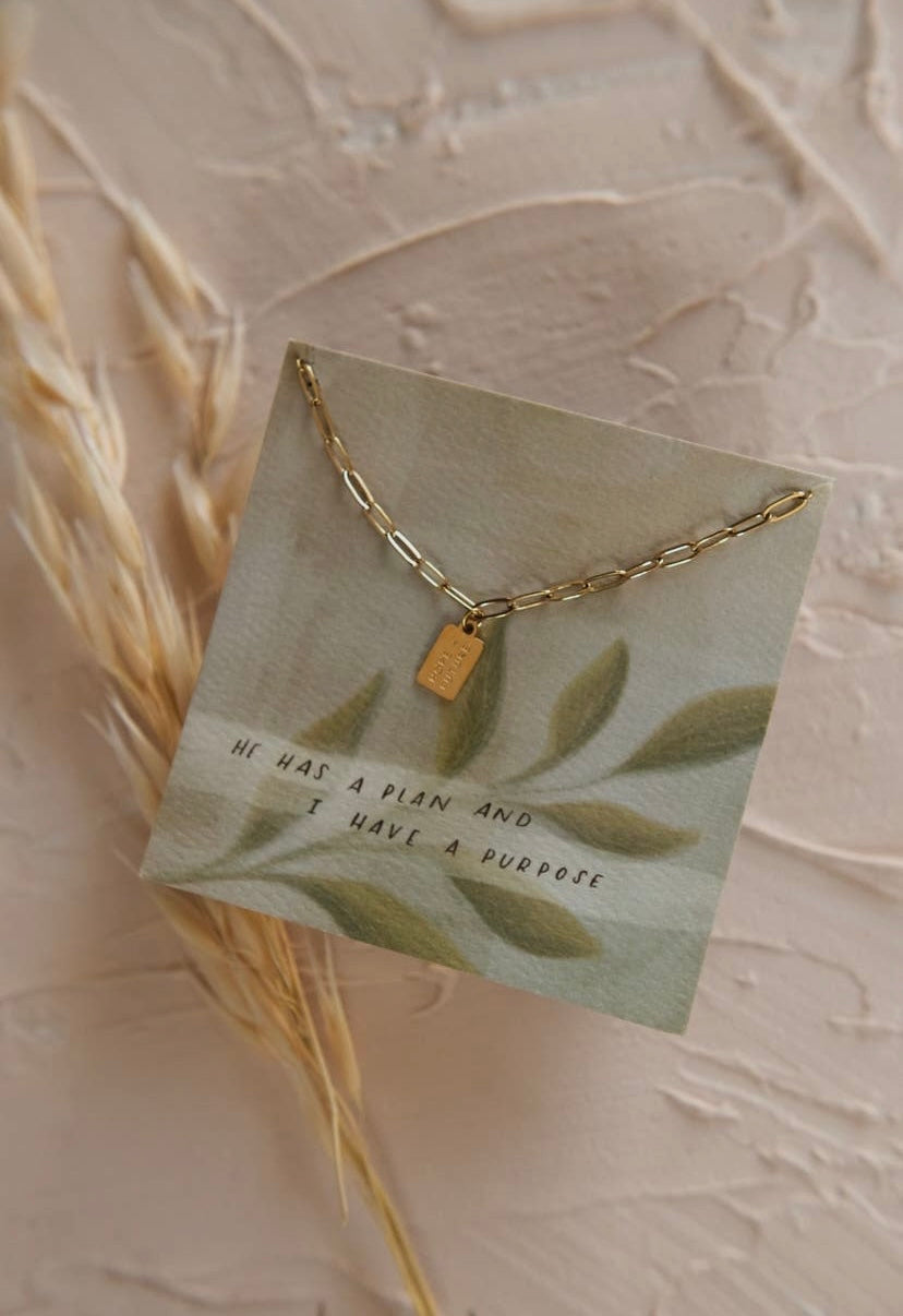 Hope + Future Mini Tag Necklace | Christian Jewelry