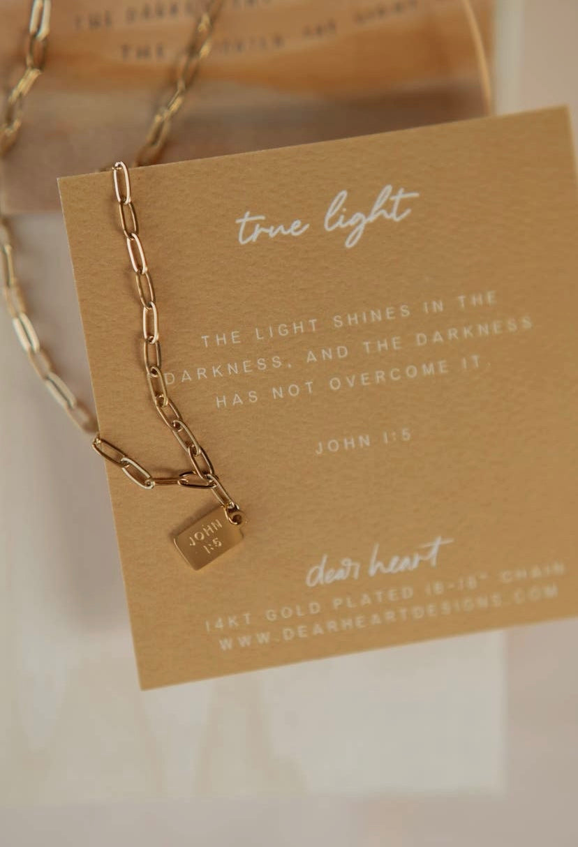 True Light Mini Tag Necklace | Christian Jewelry