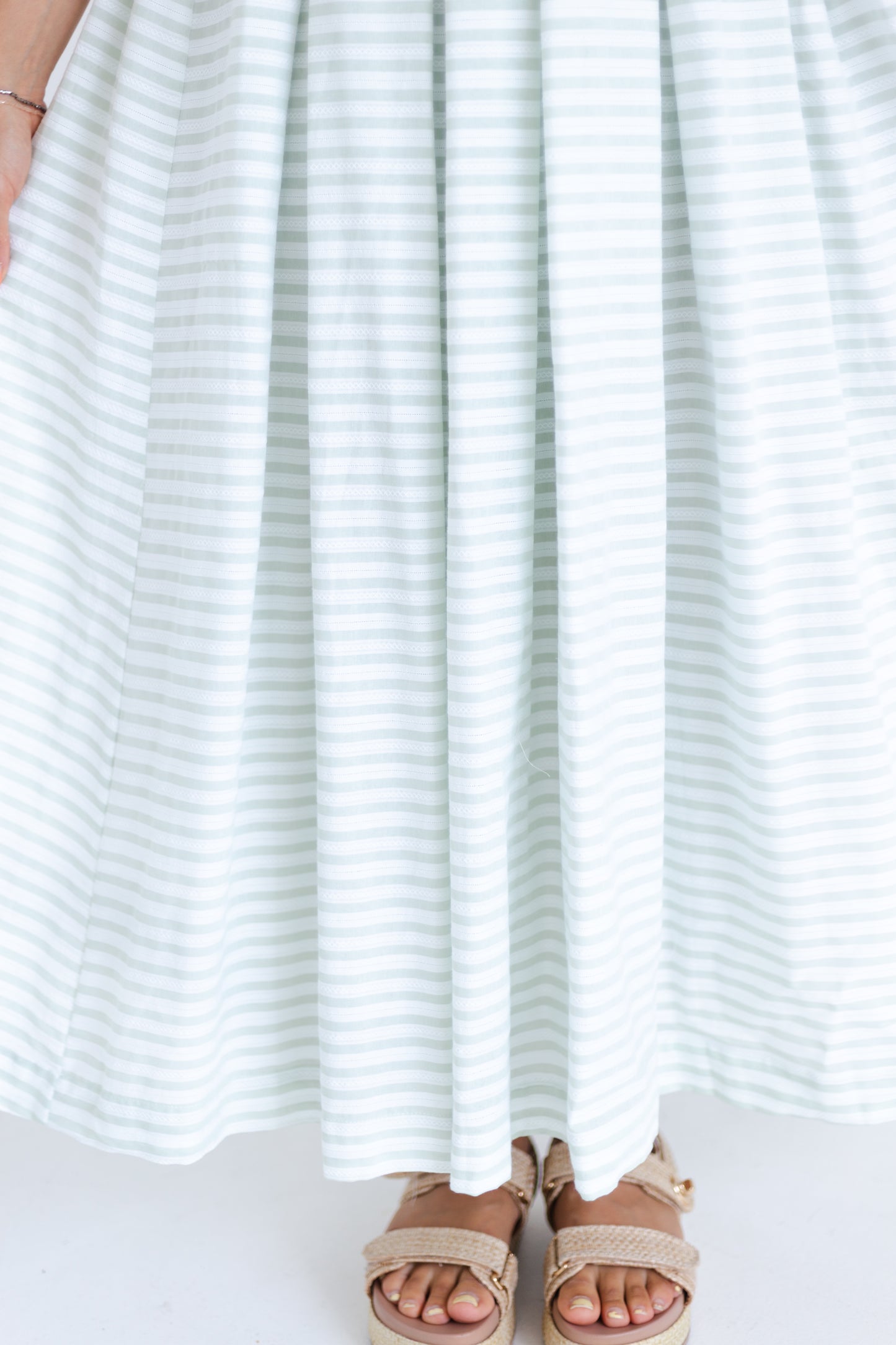 Light Sage Sleeveless Top & Midi Skirt Set
