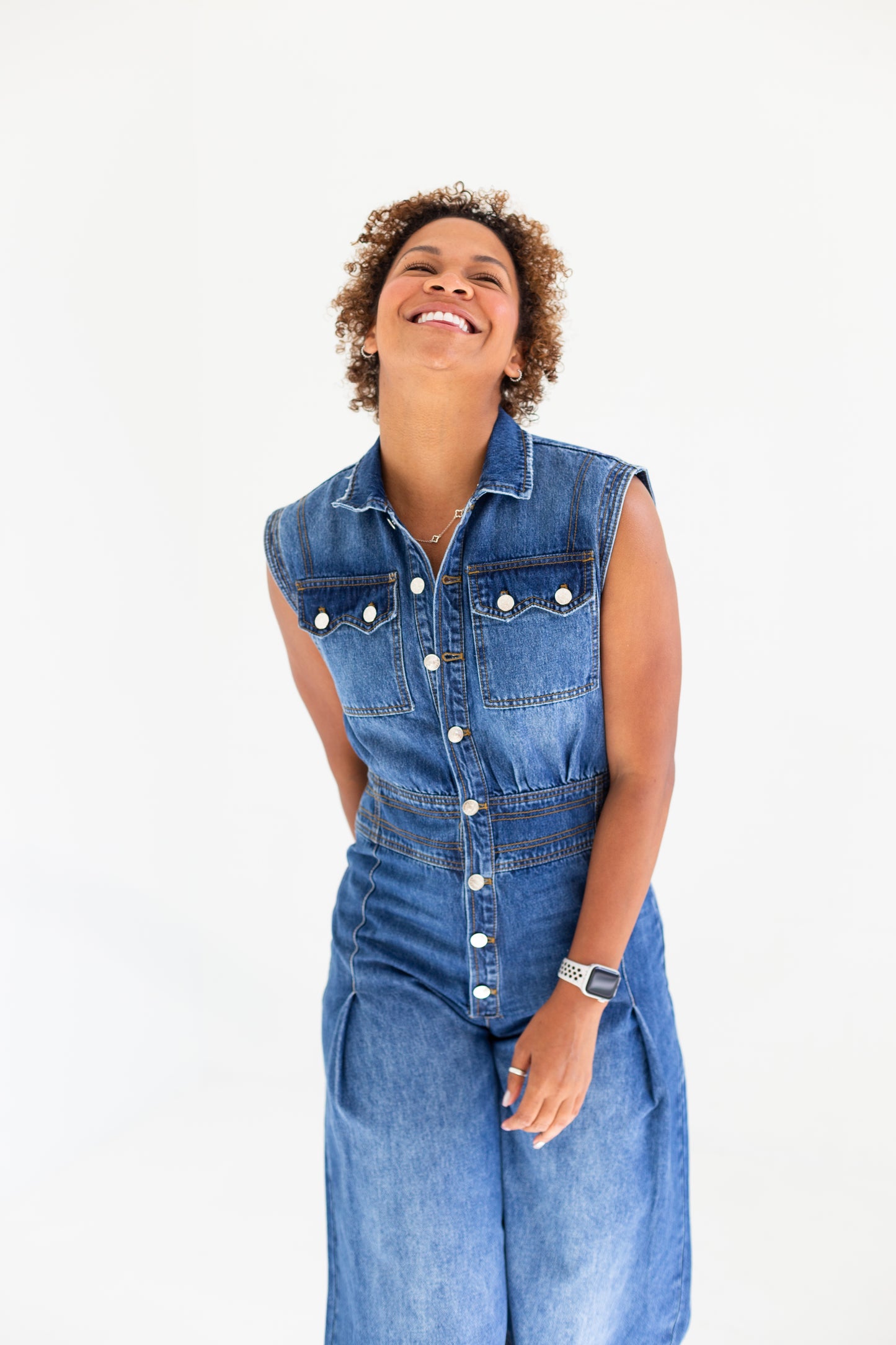 Denim Sleeveless Shirt Jumper