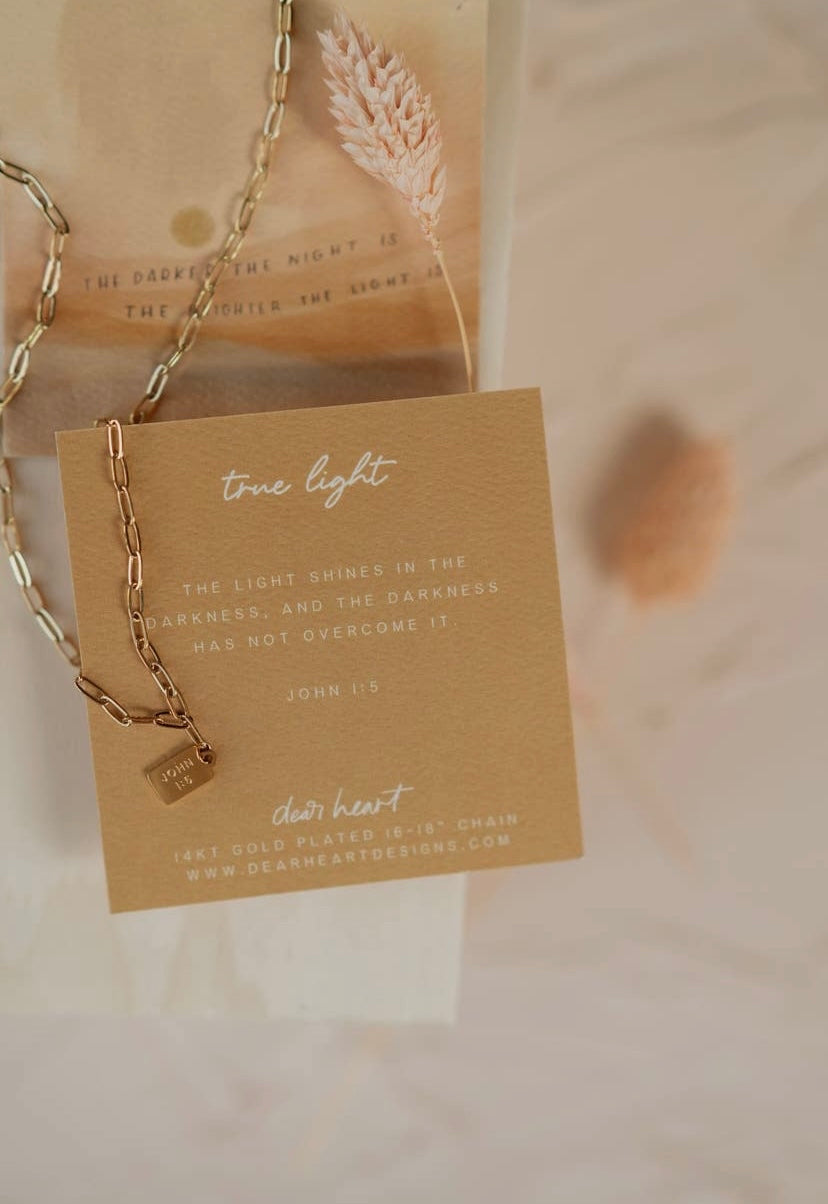 True Light Mini Tag Necklace | Christian Jewelry