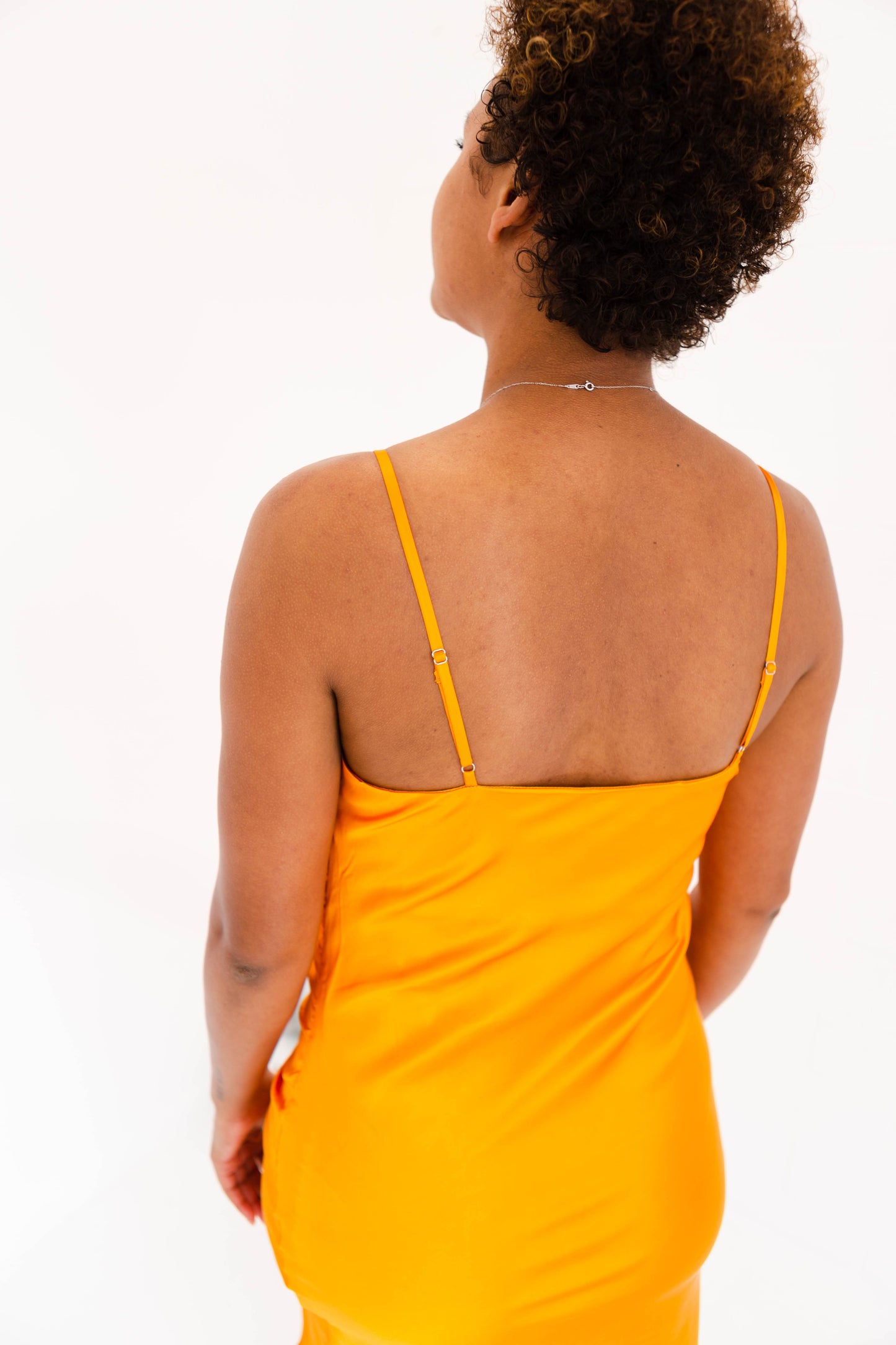 Pierre Tangerine Gathered Dress