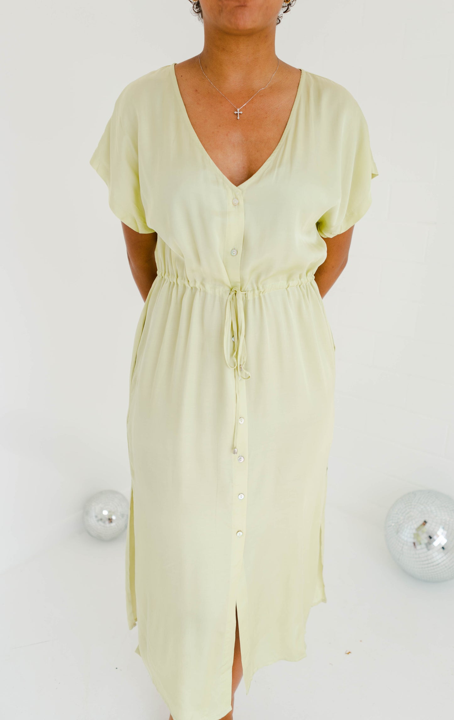 Maxwell Light Green Button Dress