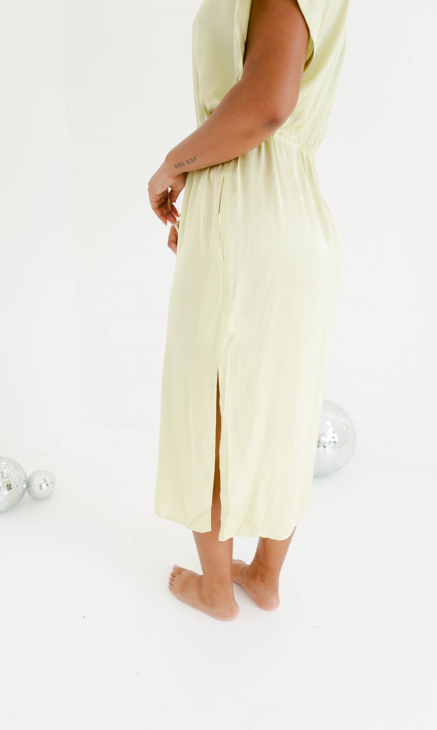Maxwell Light Green Button Dress