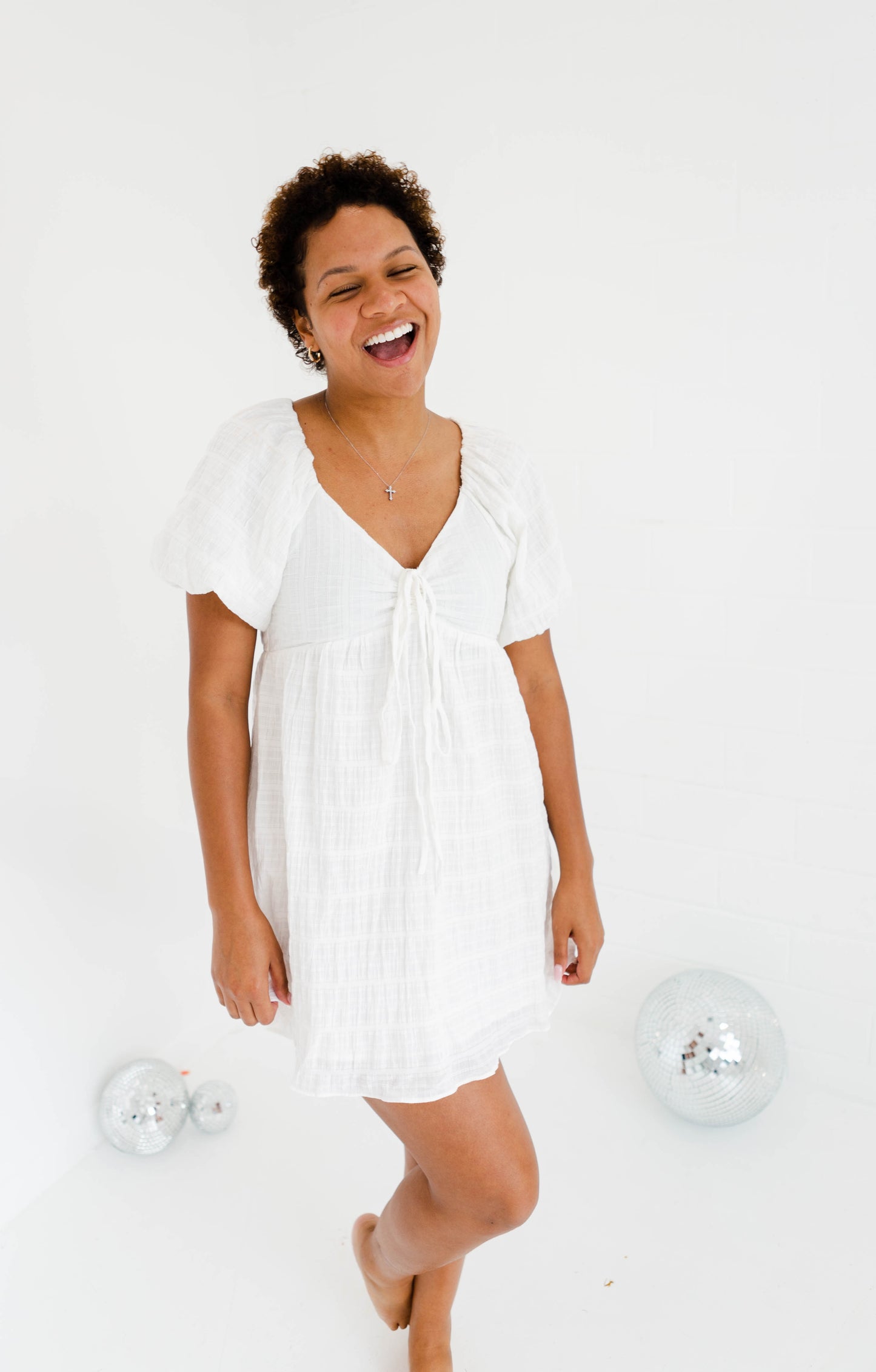 Toulouse Tie White Dress