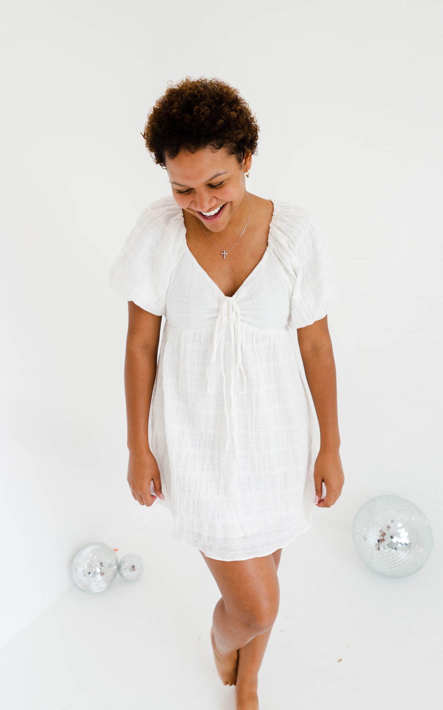 Toulouse Tie White Dress