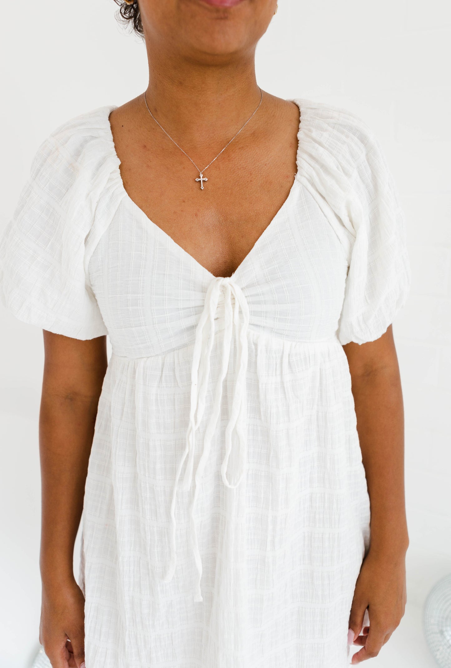 Toulouse Tie White Dress
