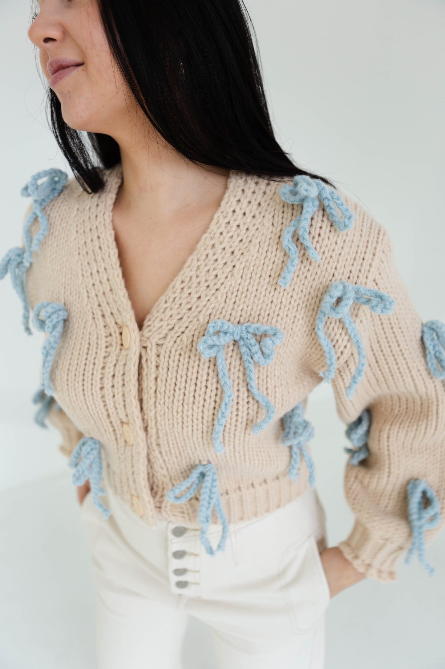 Chunky Bow Cardigan