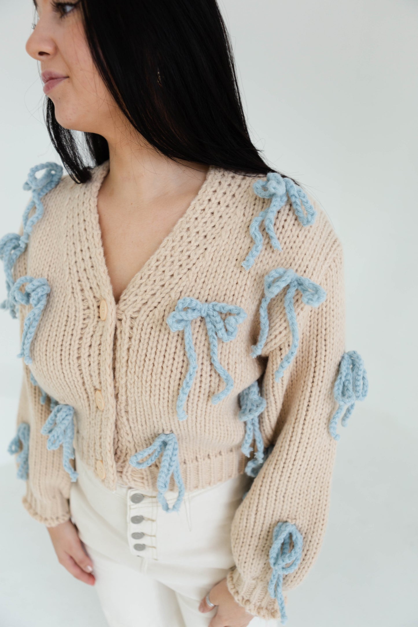 Chunky Bow Cardigan