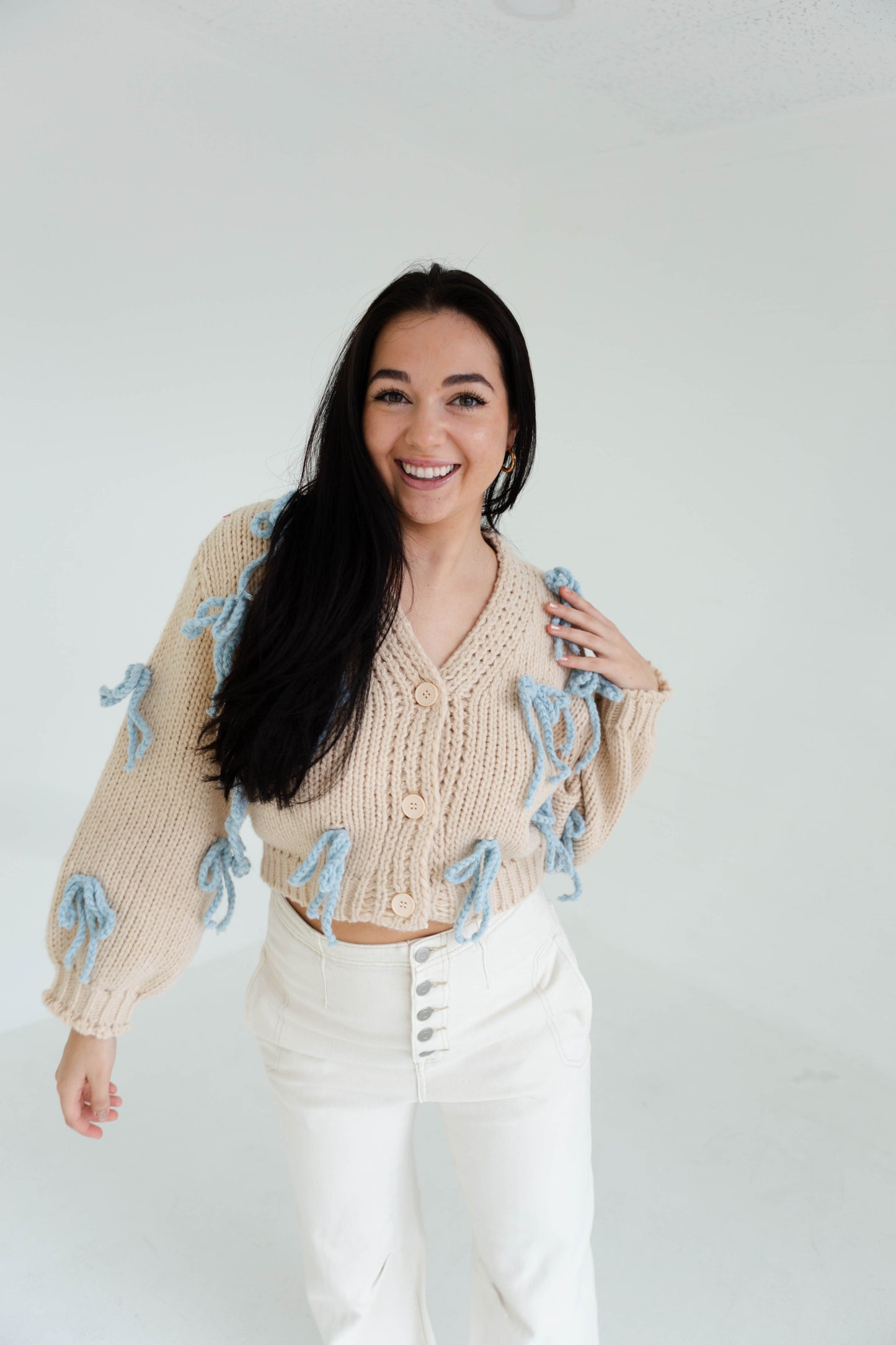Chunky Bow Cardigan
