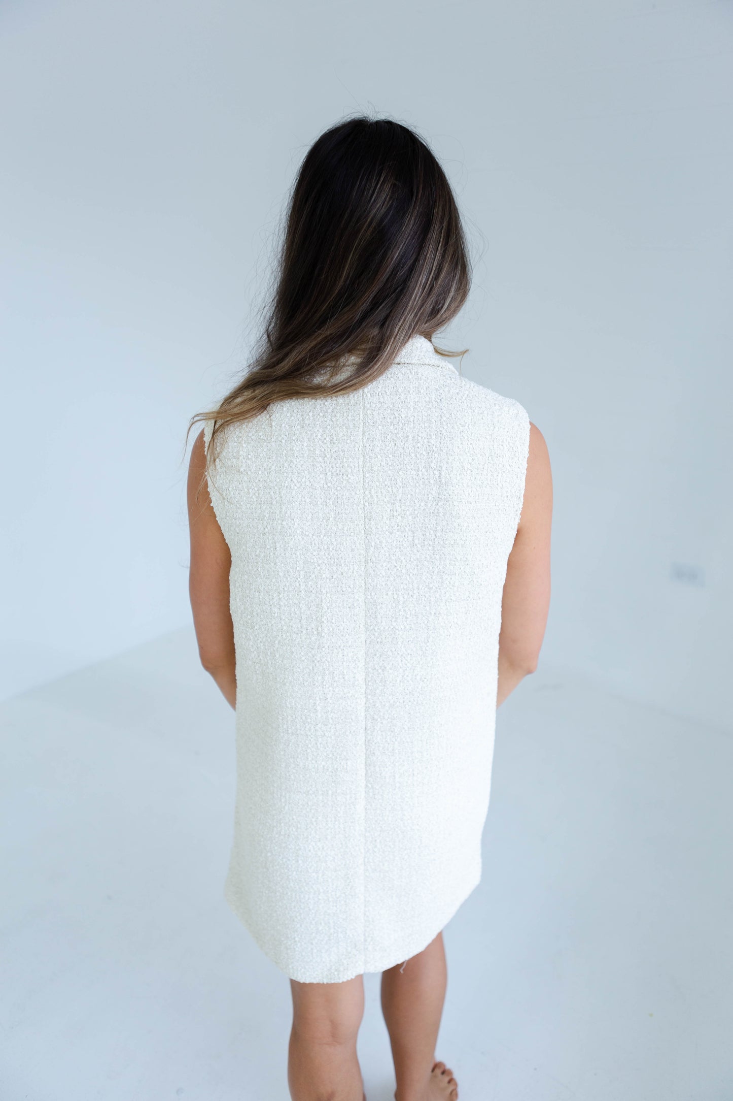 Cream Collared Prep Dress