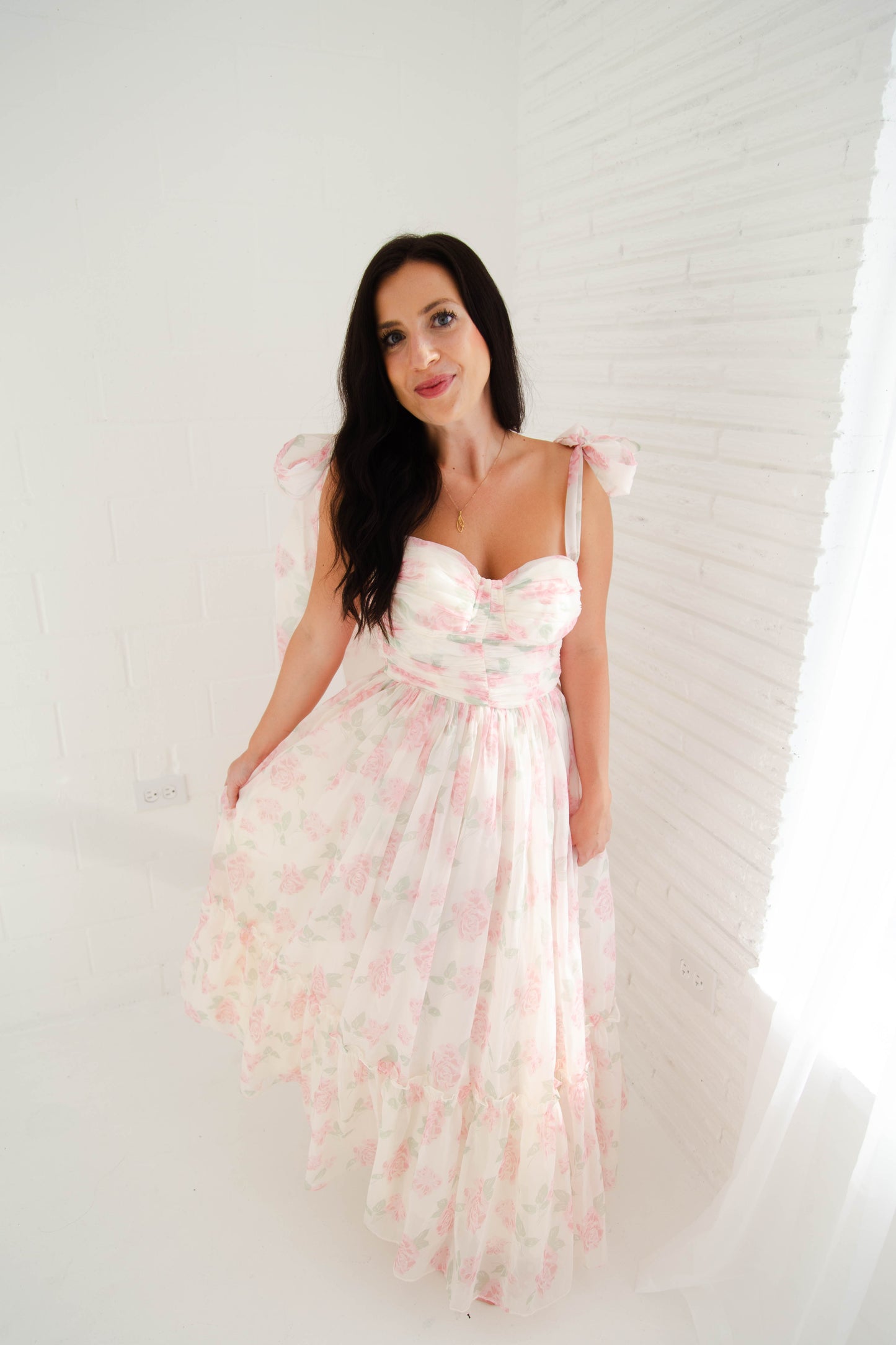 Roses Are Pink Maxi Dress