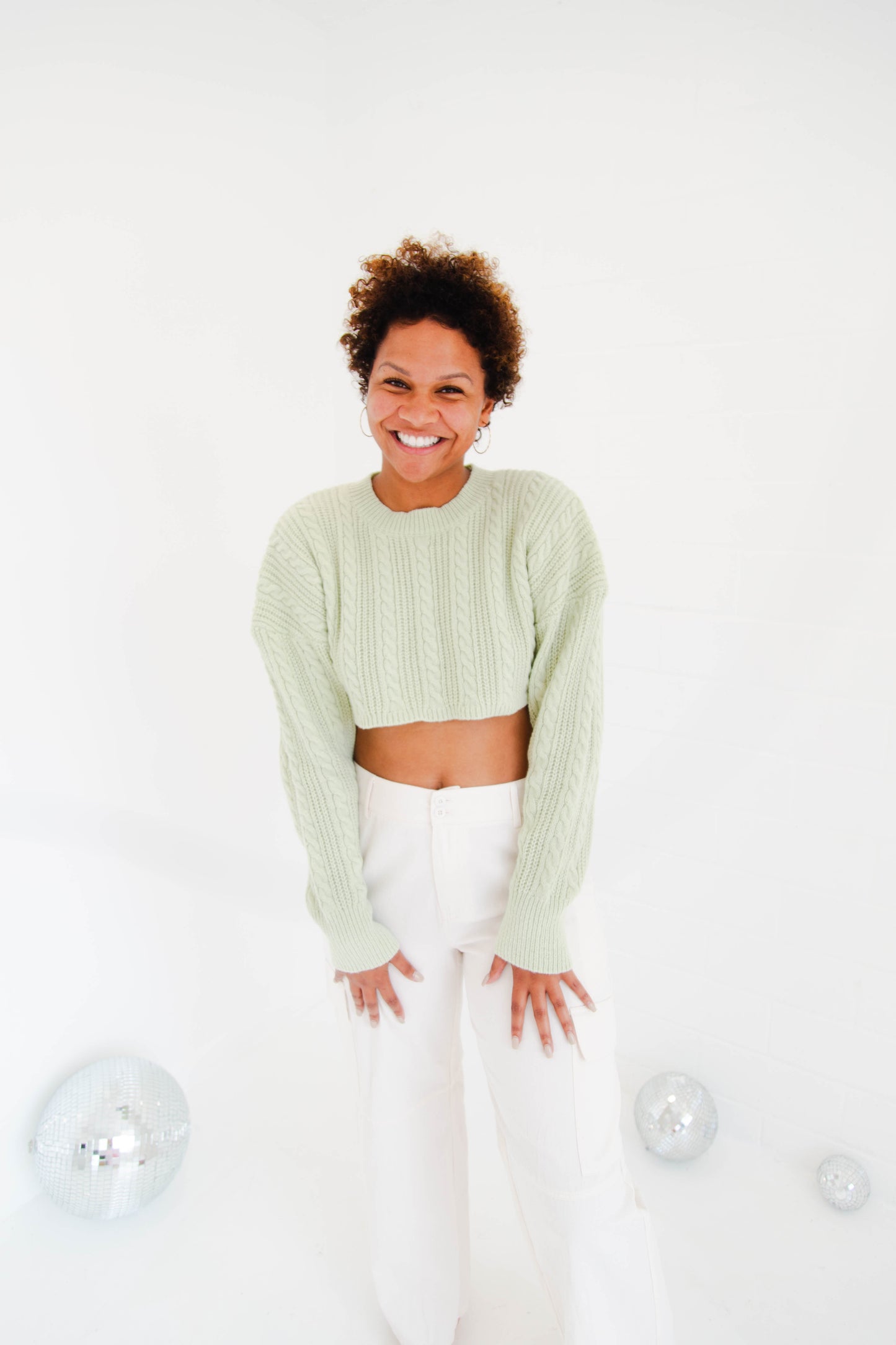 Apple Mint Cropped Sweater