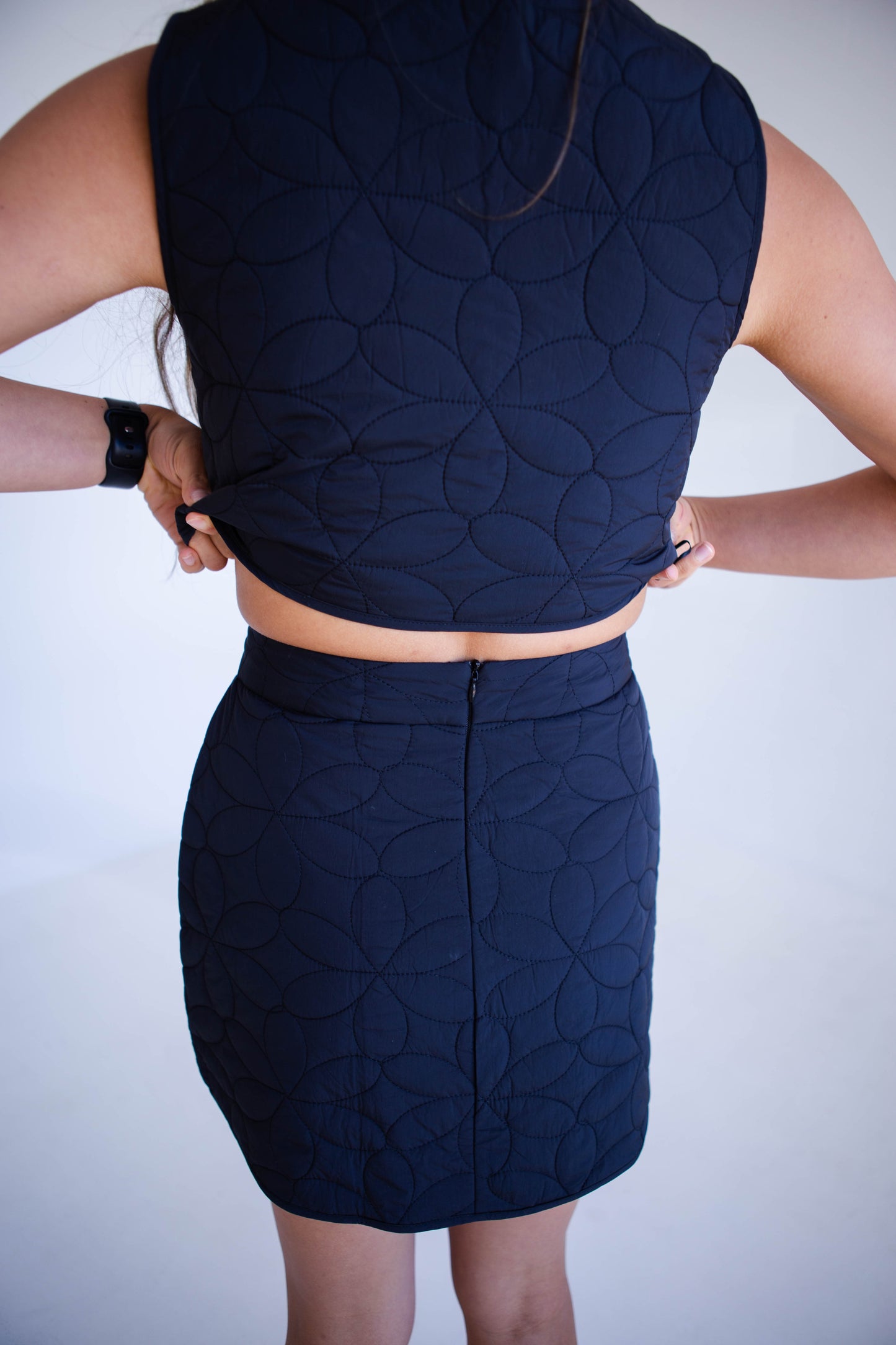 Black Quilted Patch Embroidery Set