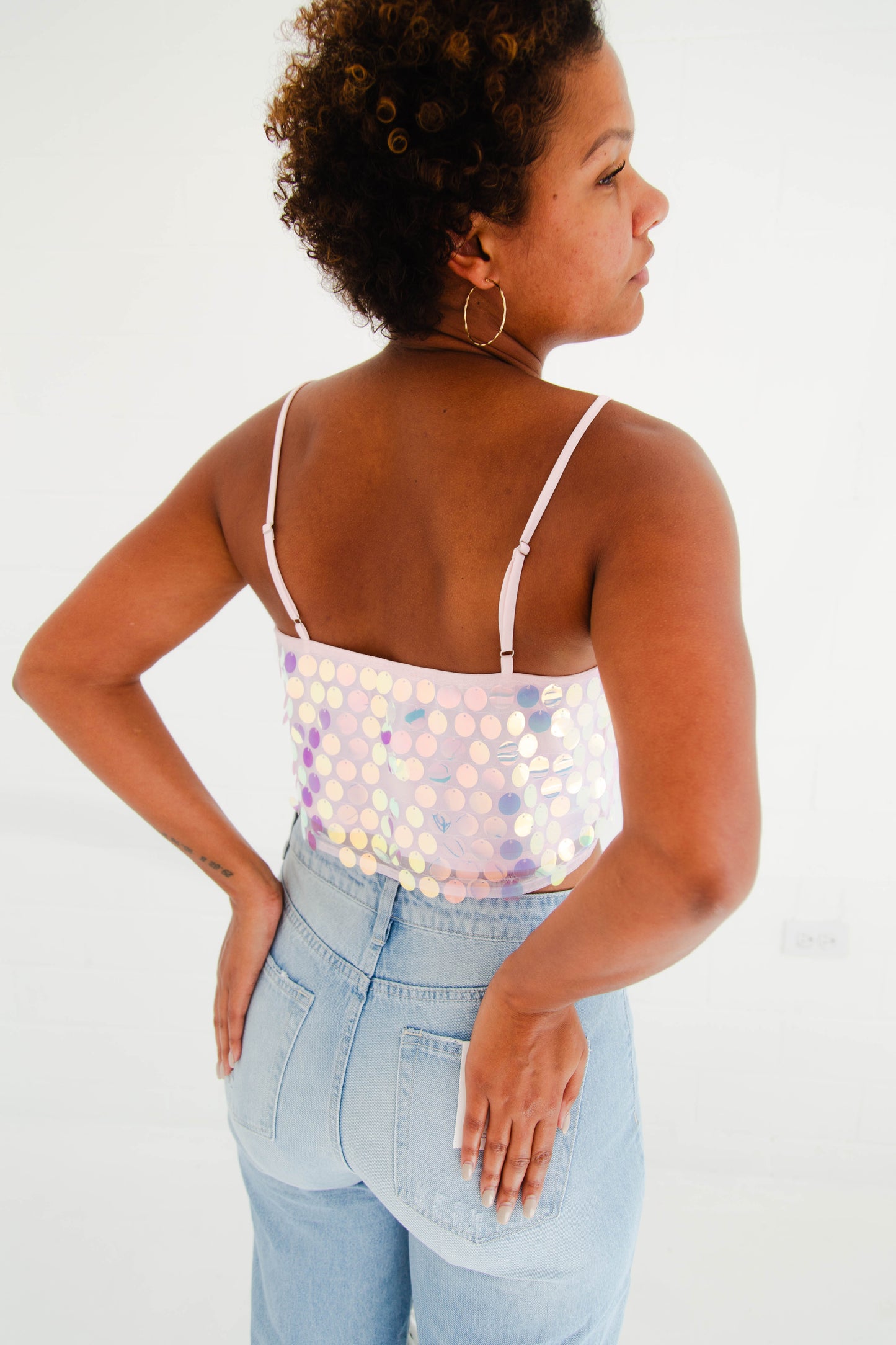 Pink Multi Sequin Top