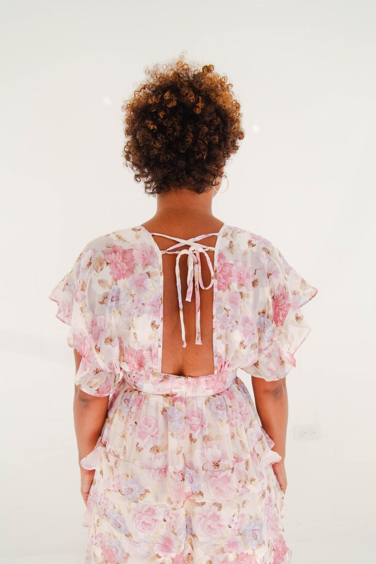 Pink Multi Floral Ruffle Dress