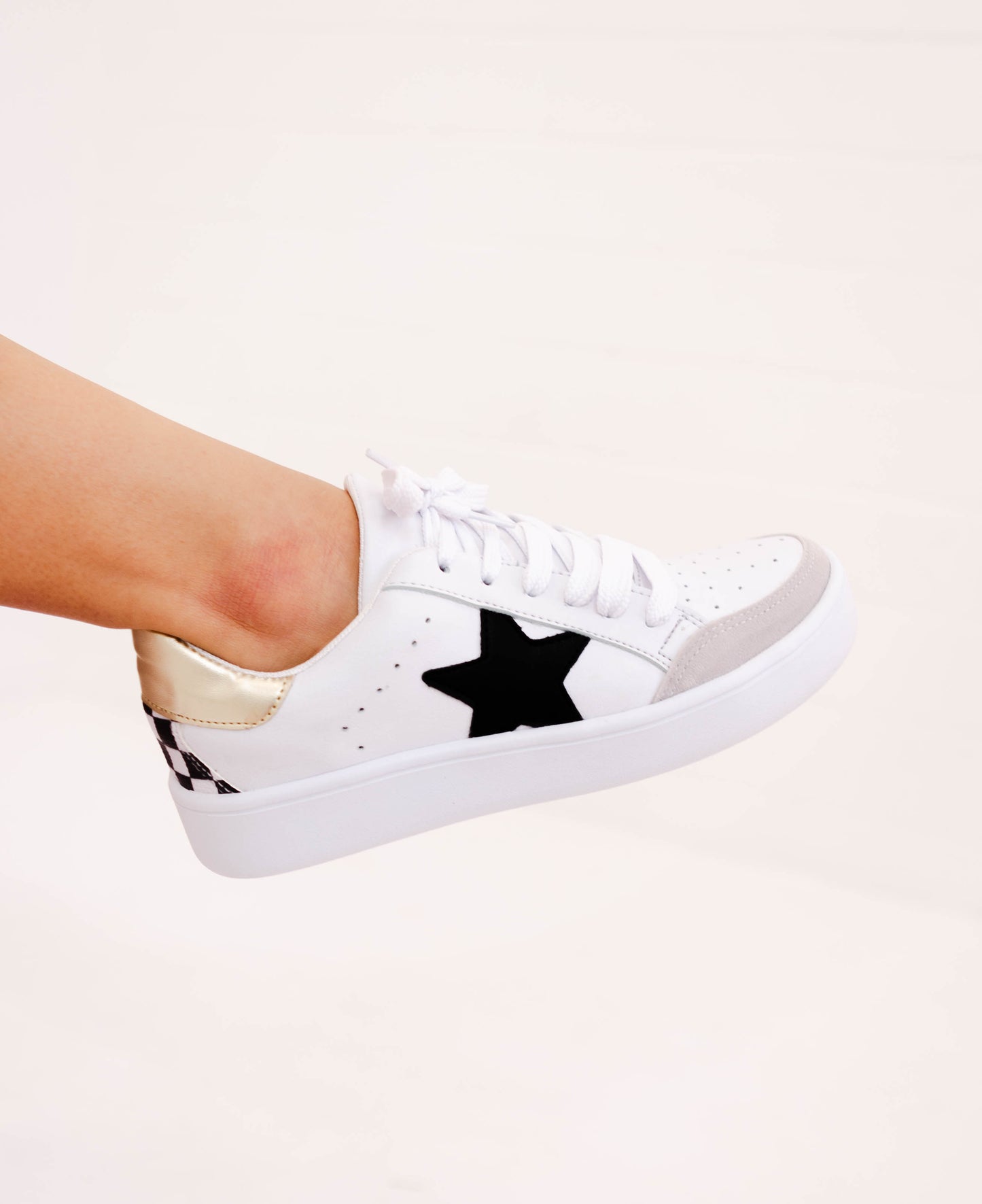 Miel Black & White Checkered Sneaks