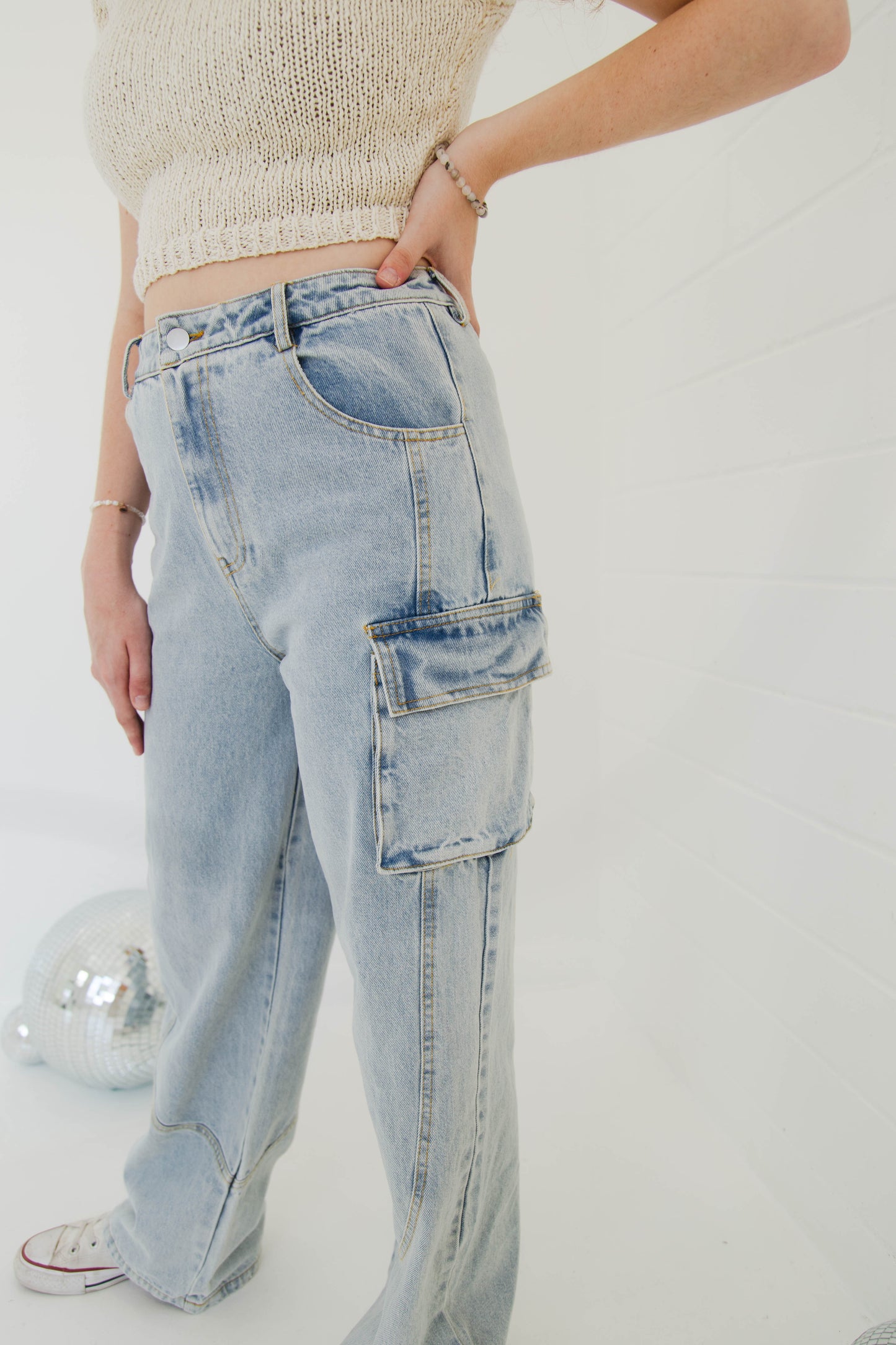 Washed Cargo Denim