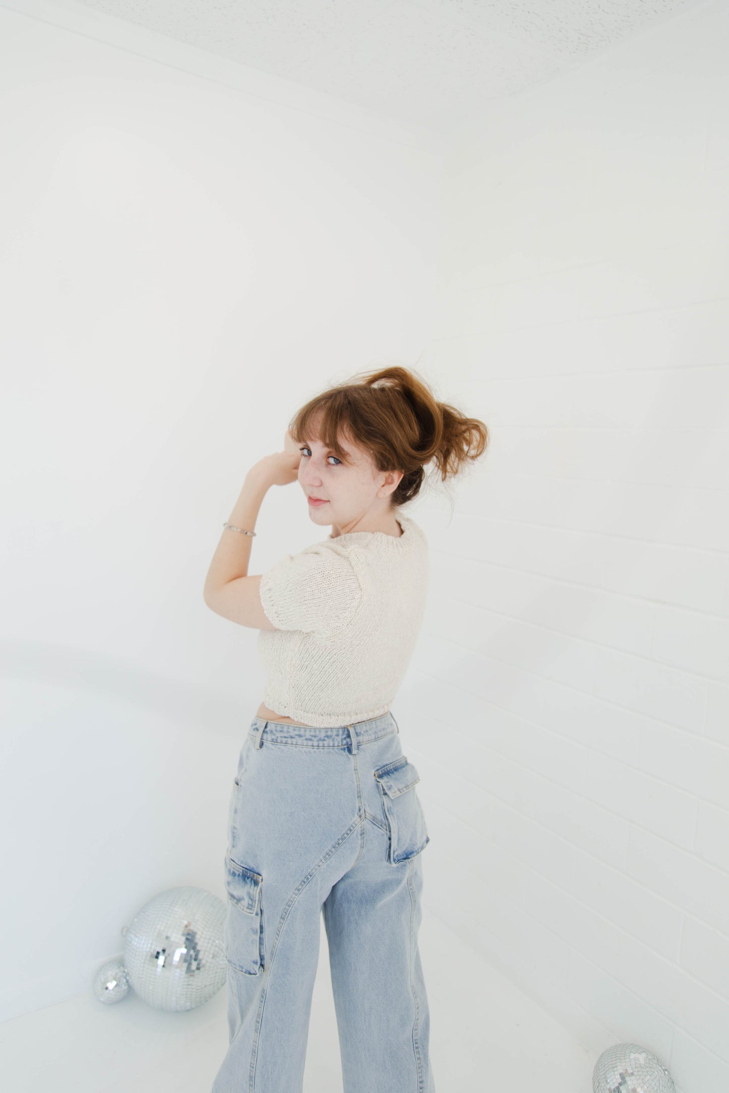 Ivory Boucle Knit Top