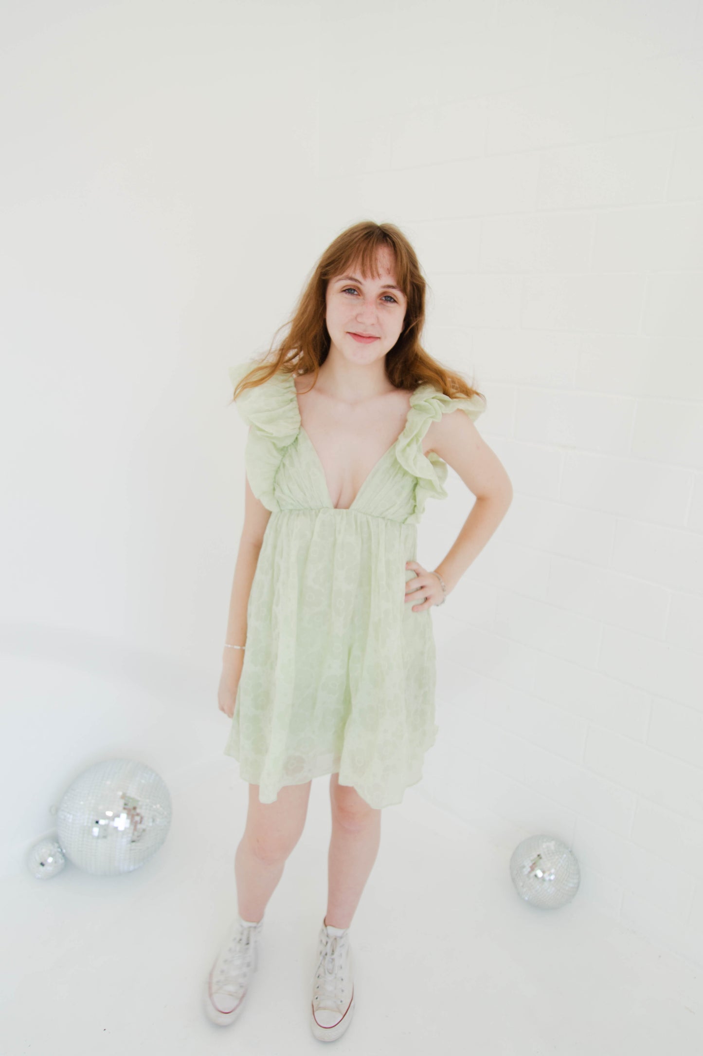 Mint Floral Mini Dress