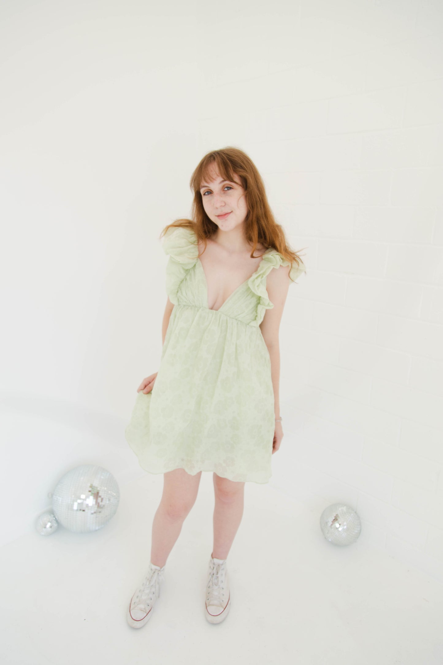 Mint Floral Mini Dress