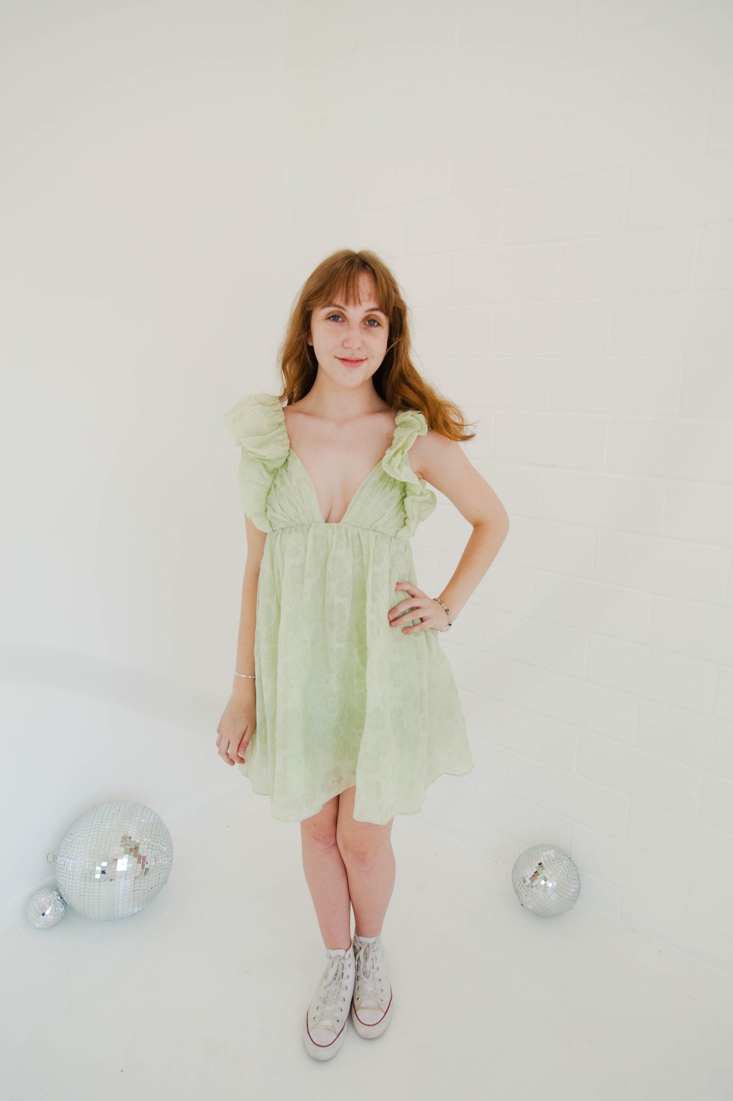 Mint Floral Mini Dress