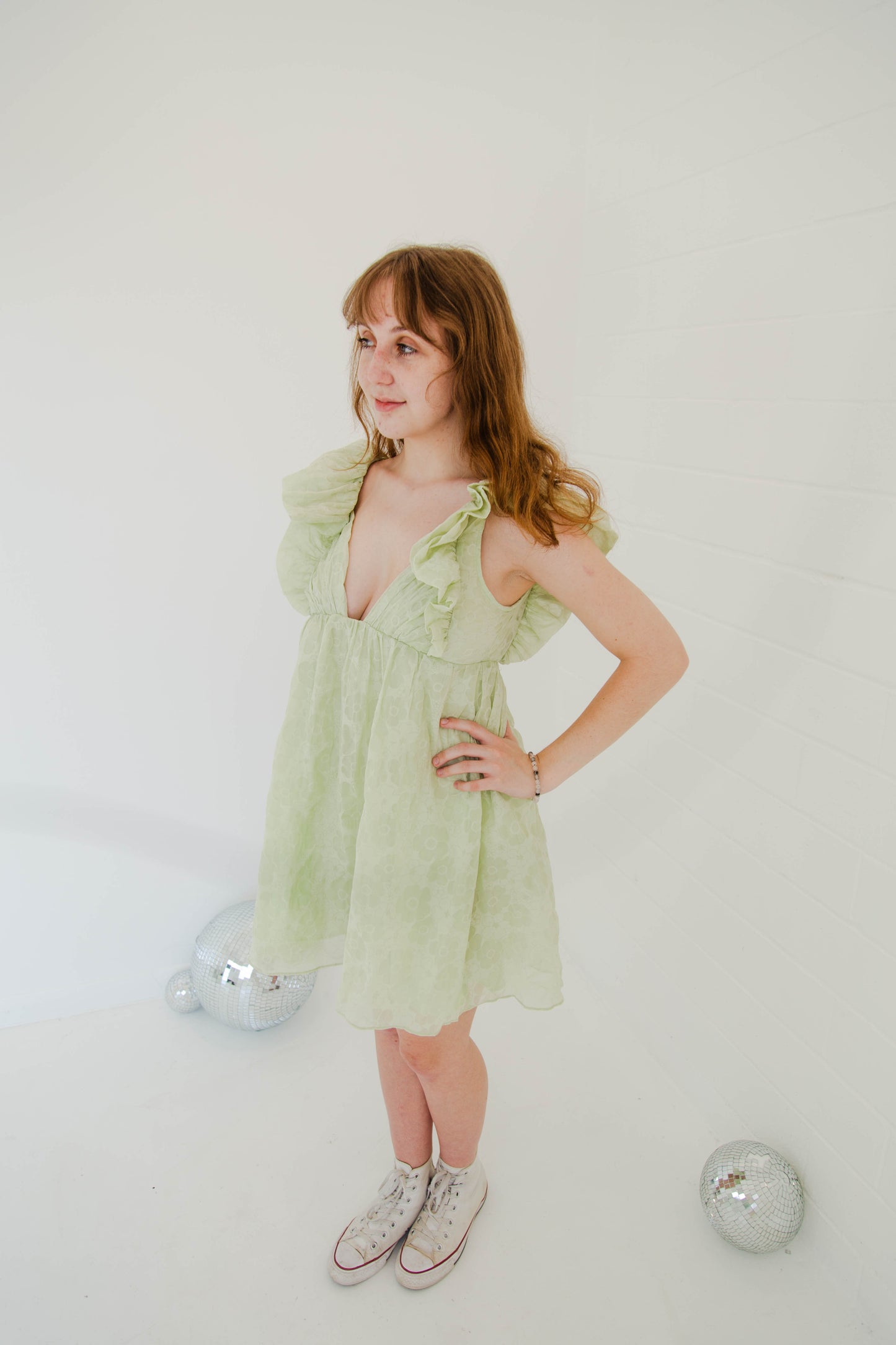 Mint Floral Mini Dress