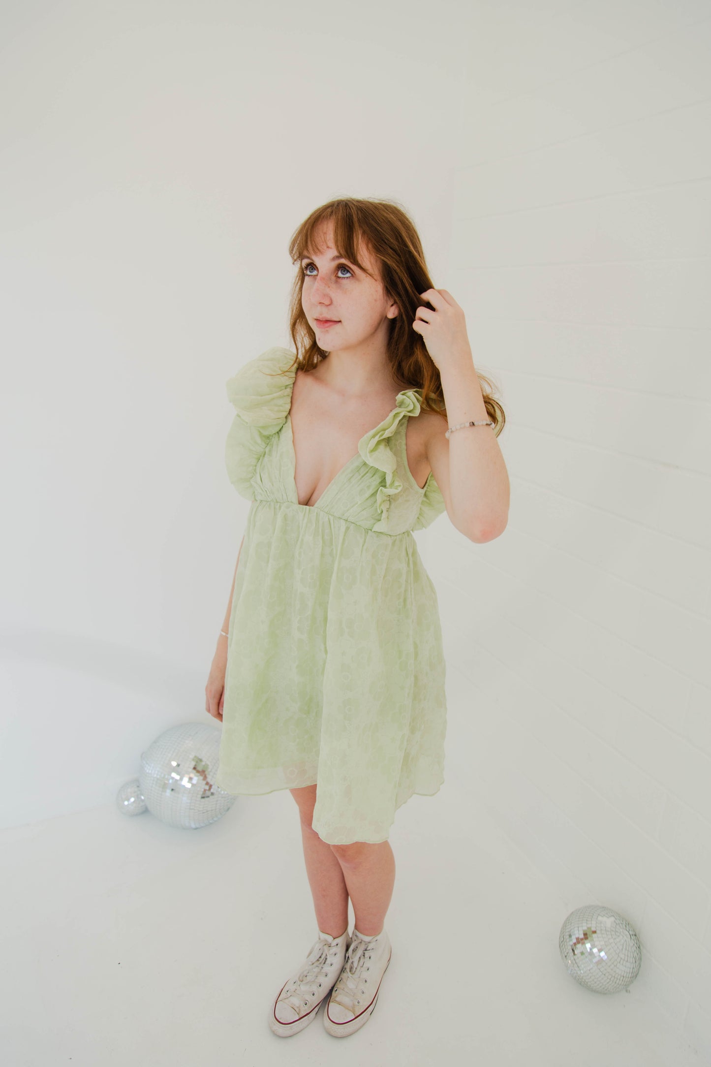 Mint Floral Mini Dress