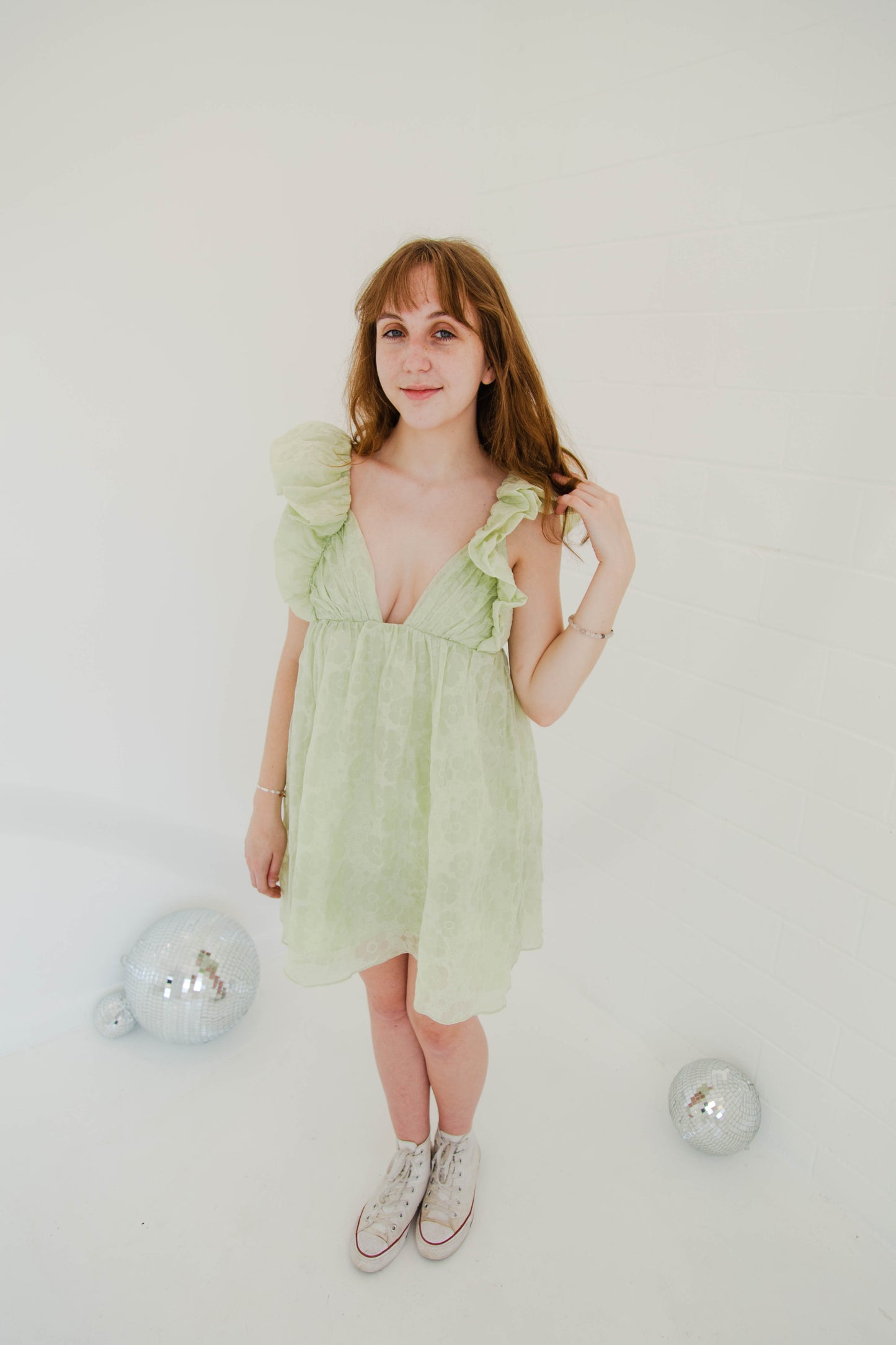 Mint Floral Mini Dress