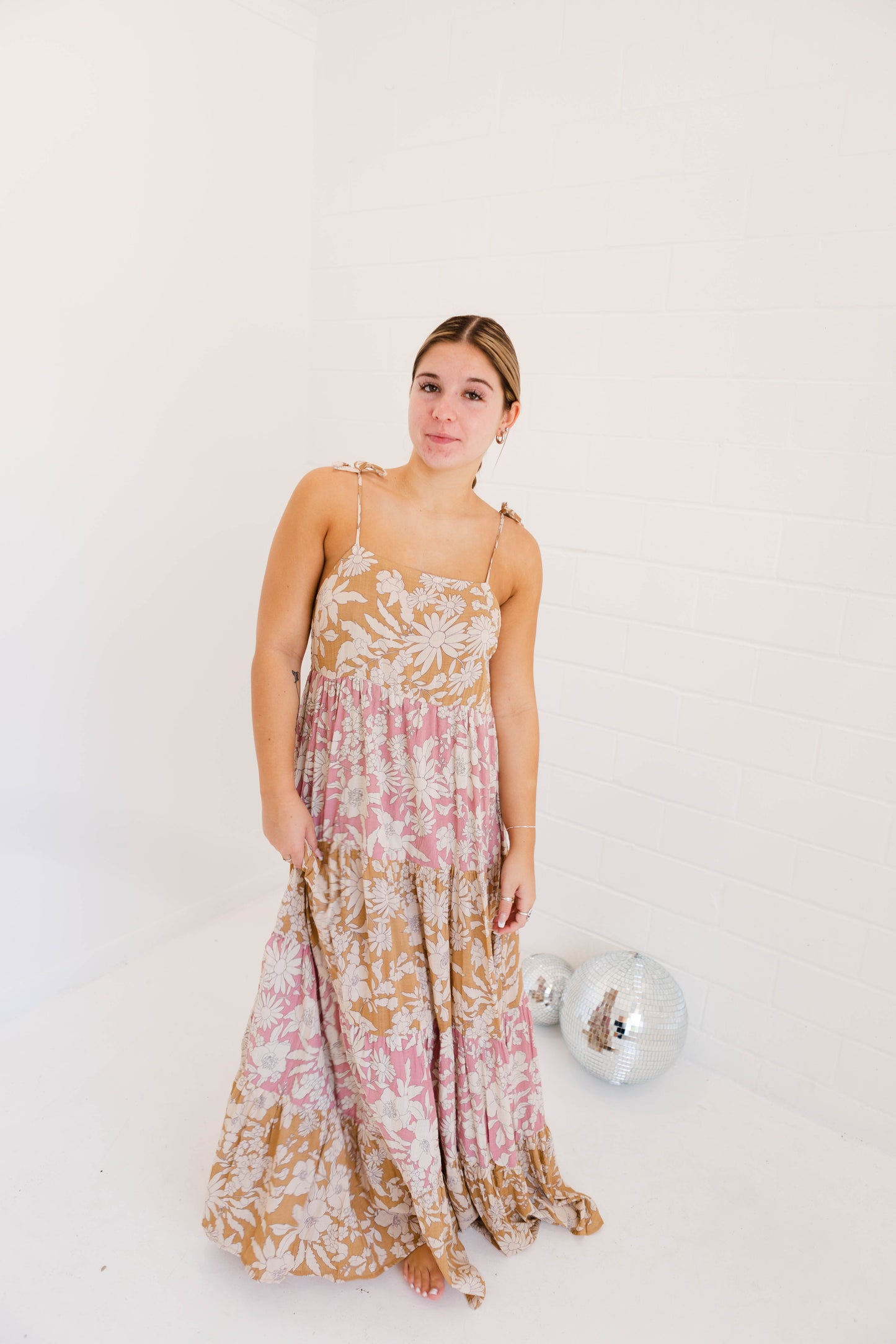 Golden Hour Floral Maxi Dress Woven
