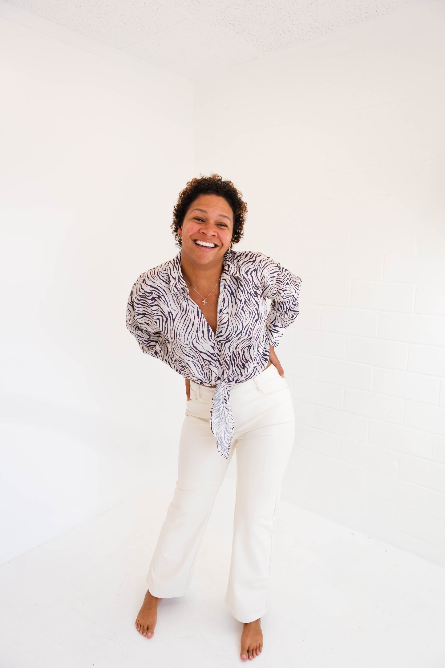 Cream Adler Faux Leather Pant