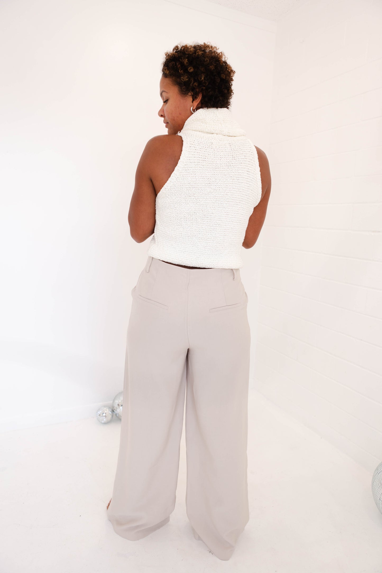 Stone Freddie Pleated Trouser