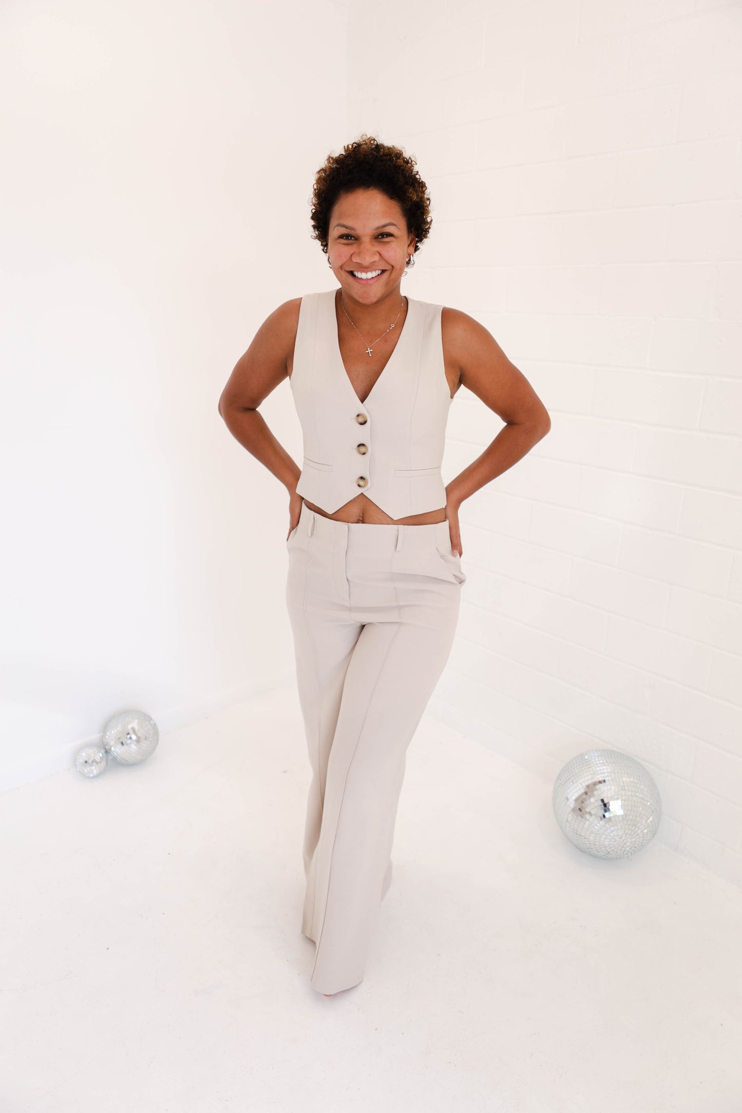 Stone Freddie Pleated Trouser