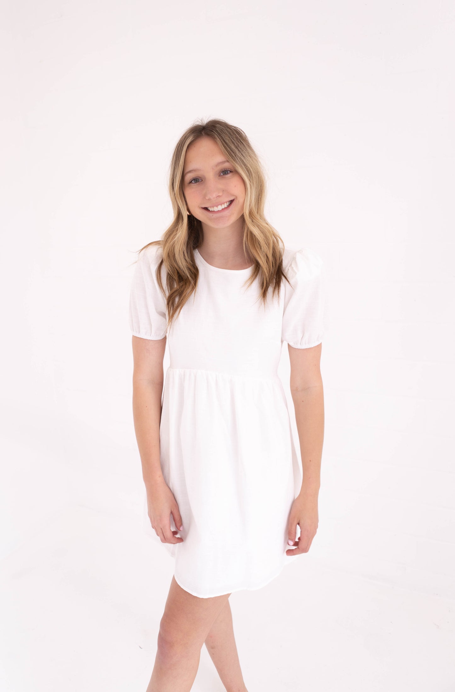 White Lace Up Mini Dress