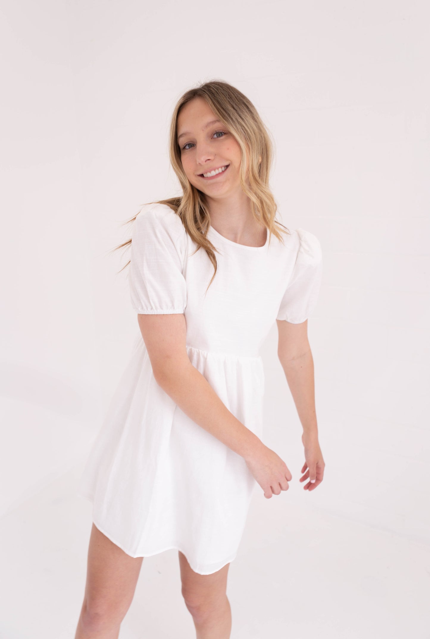 White Lace Up Mini Dress
