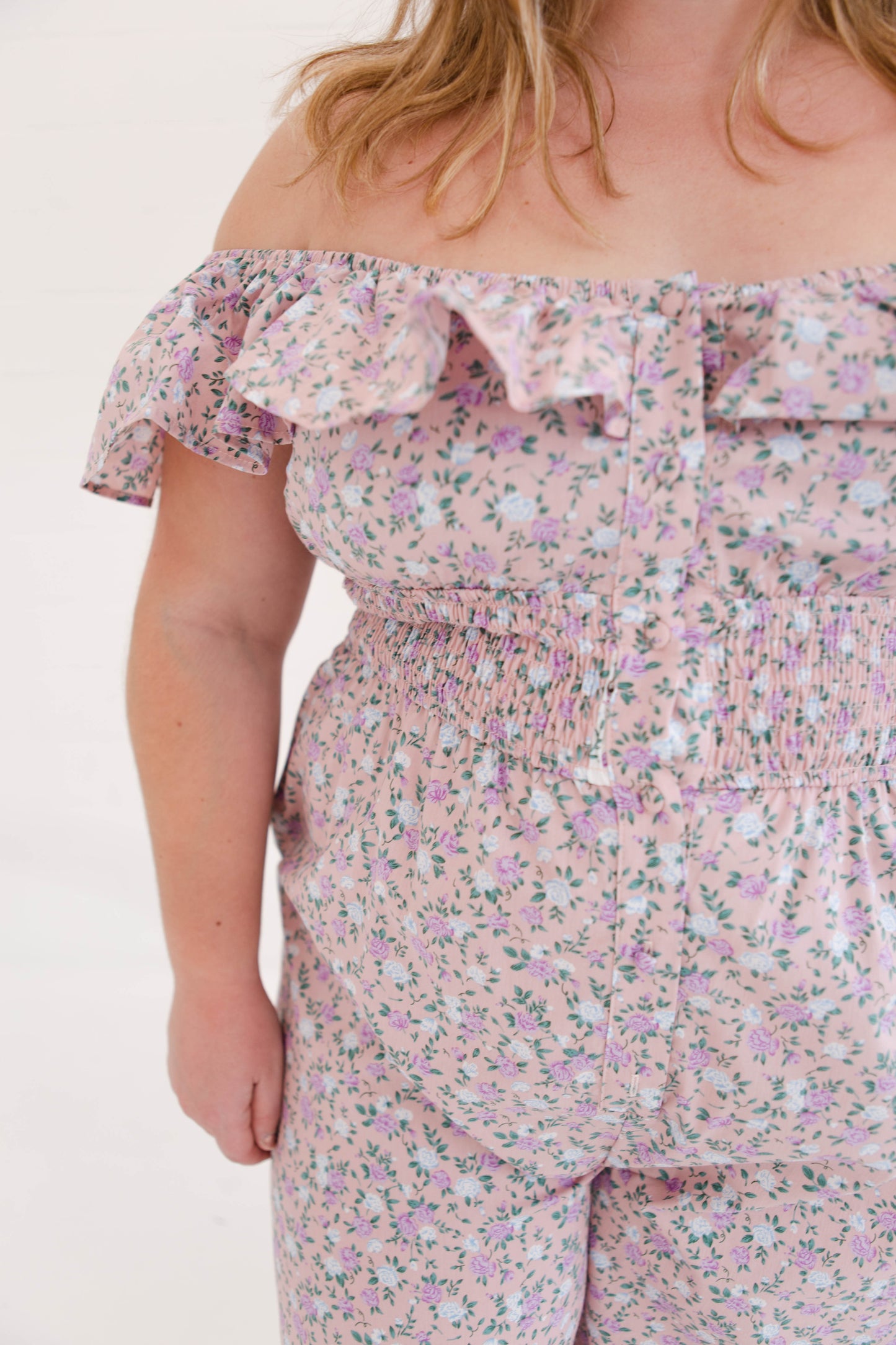 Floral Print Sleeveless Ruffled Jumper