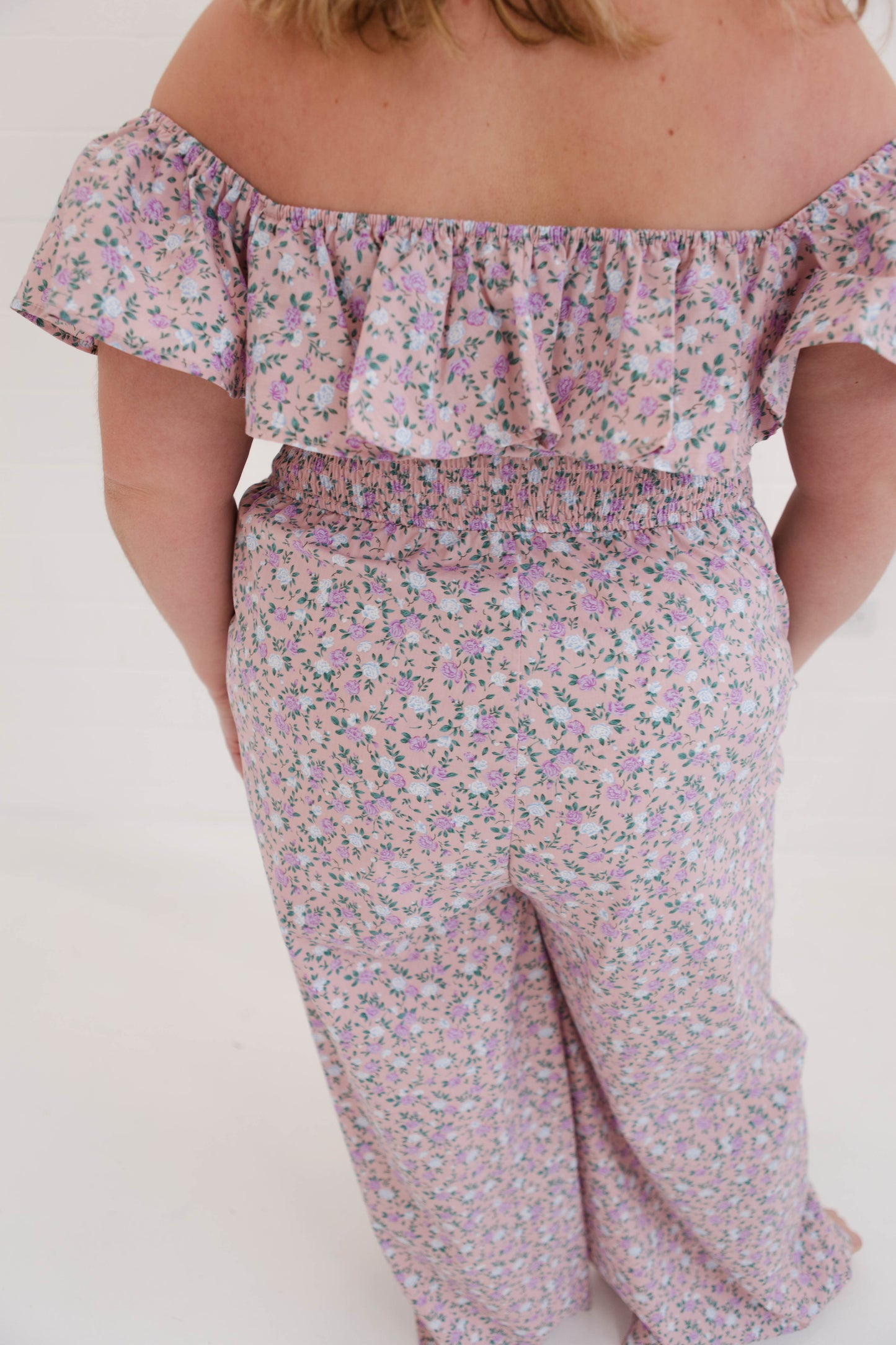 Floral Print Sleeveless Ruffled Jumper