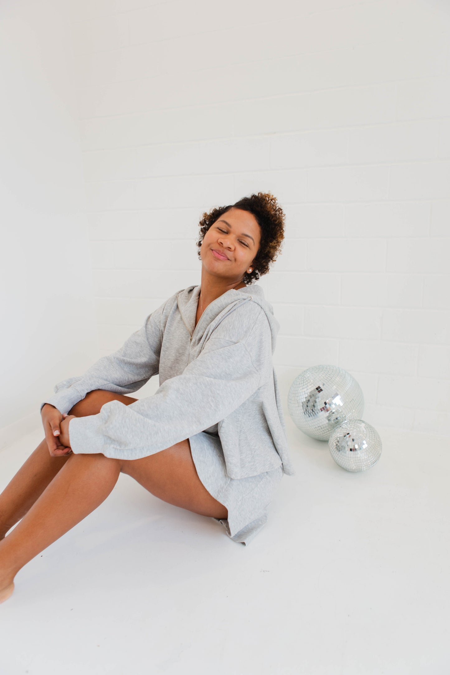 Heather Grey Flare Hoodie & Shorts Set