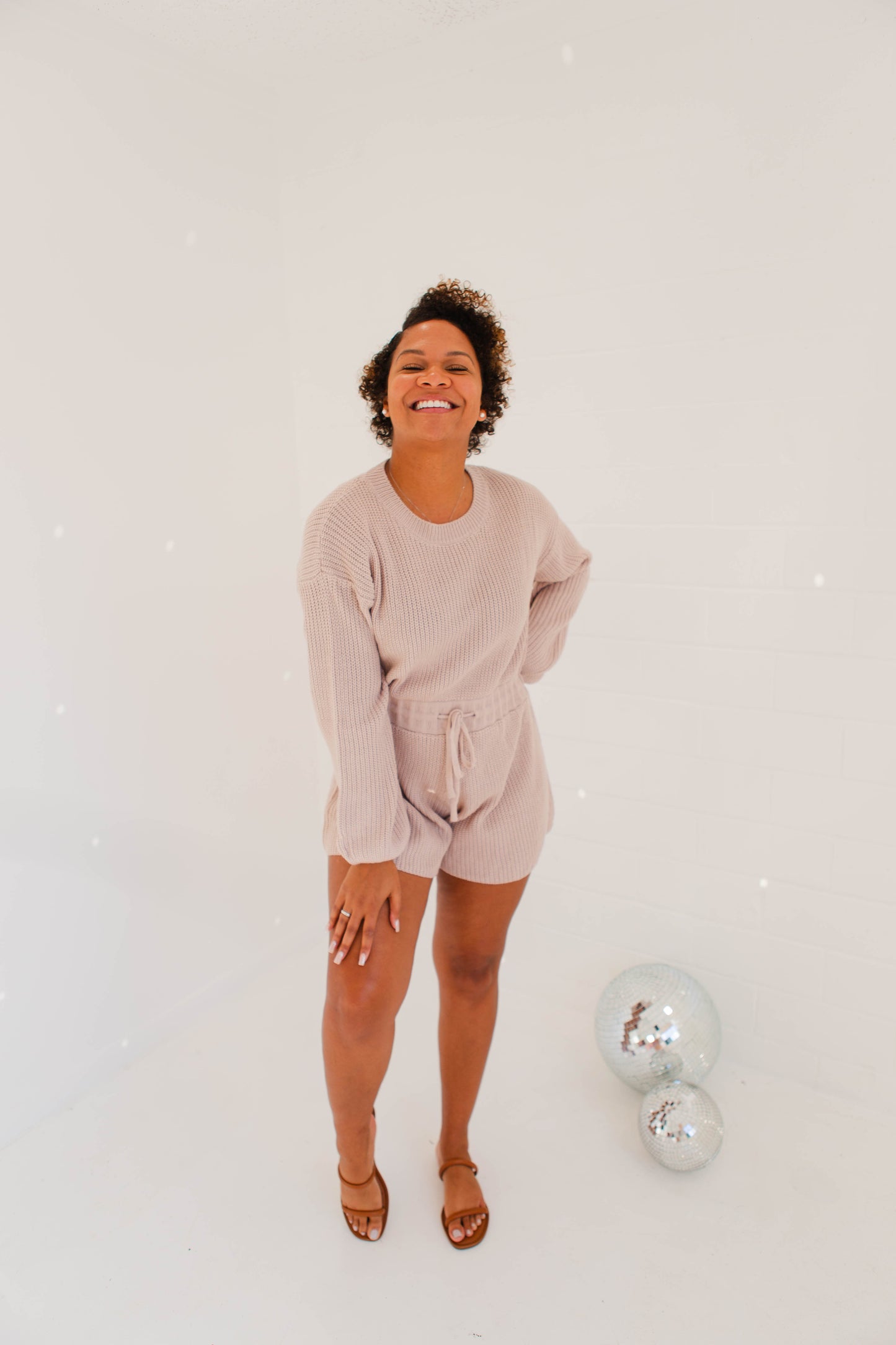Dusty Lavender Sweater Romper