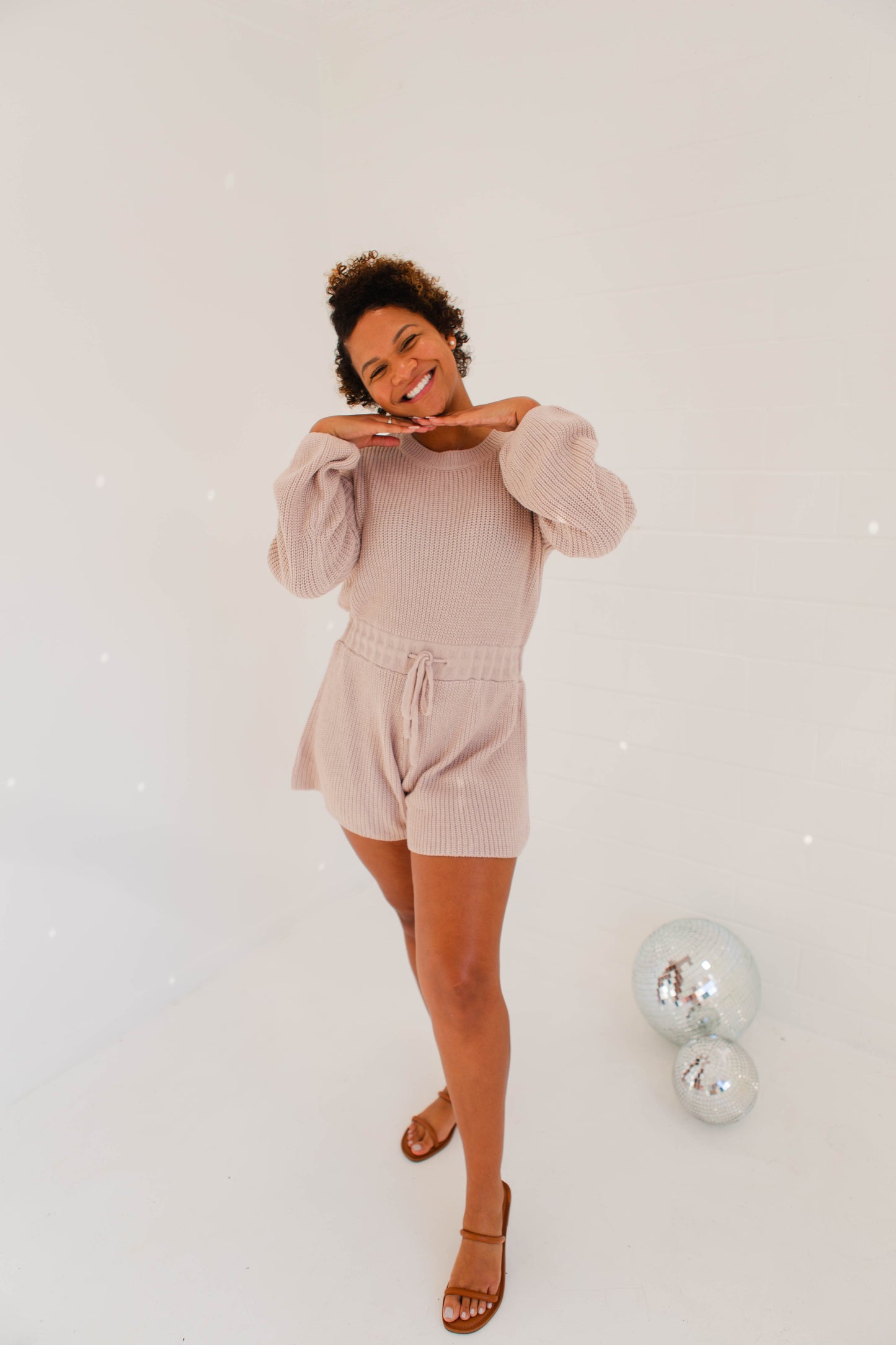 Dusty Lavender Sweater Romper
