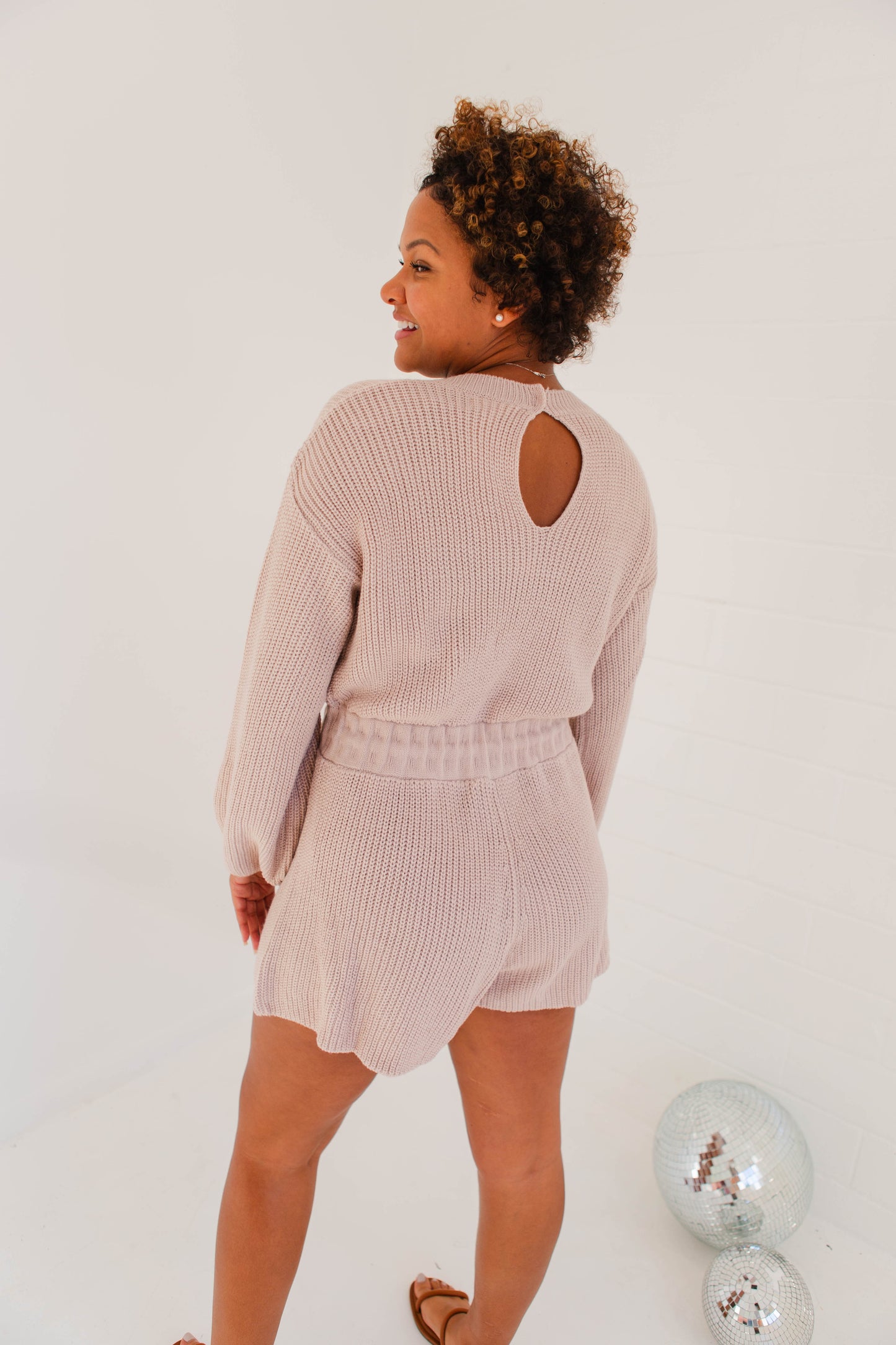 Dusty Lavender Sweater Romper