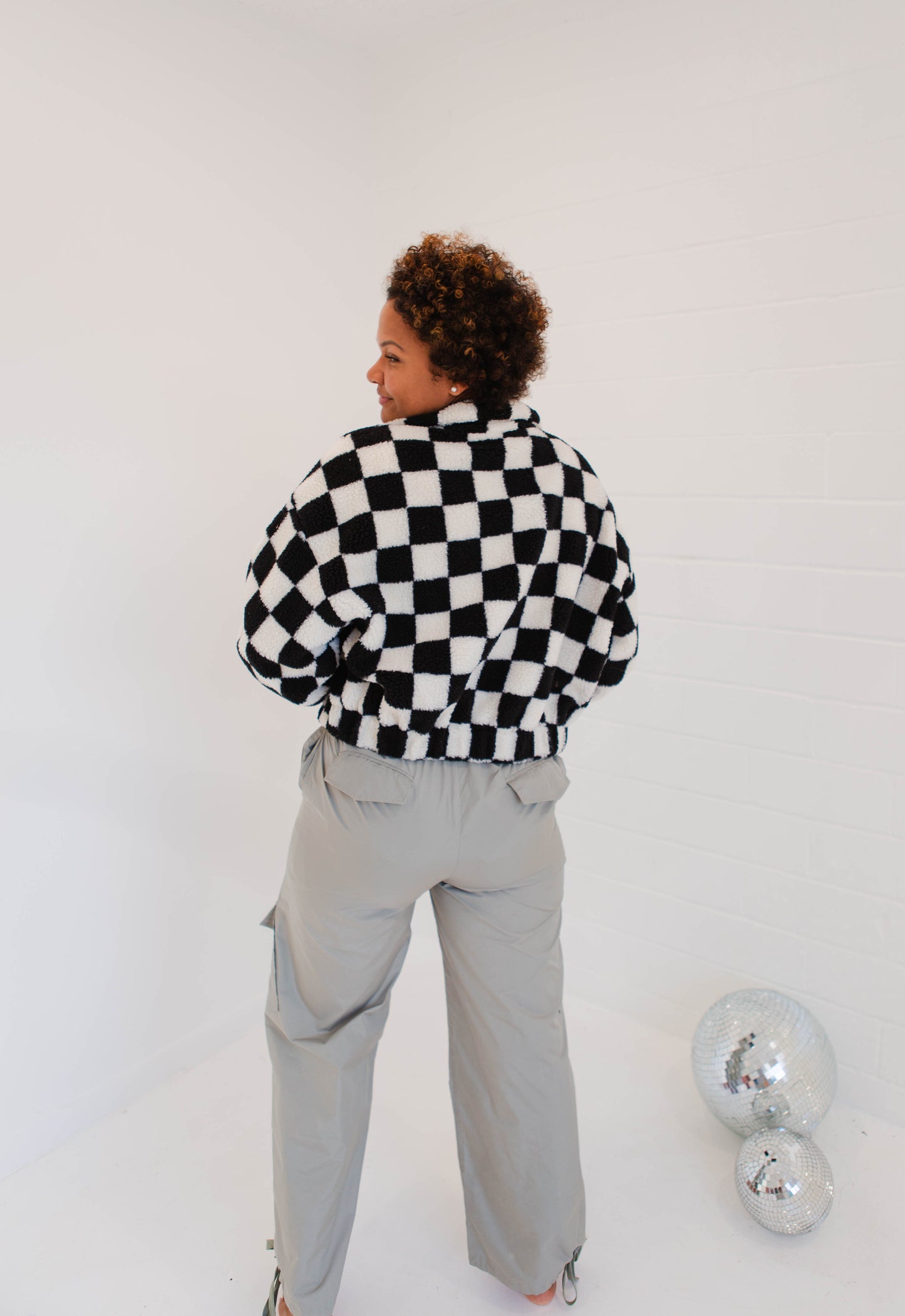 Alayna Black & White Check Jacket